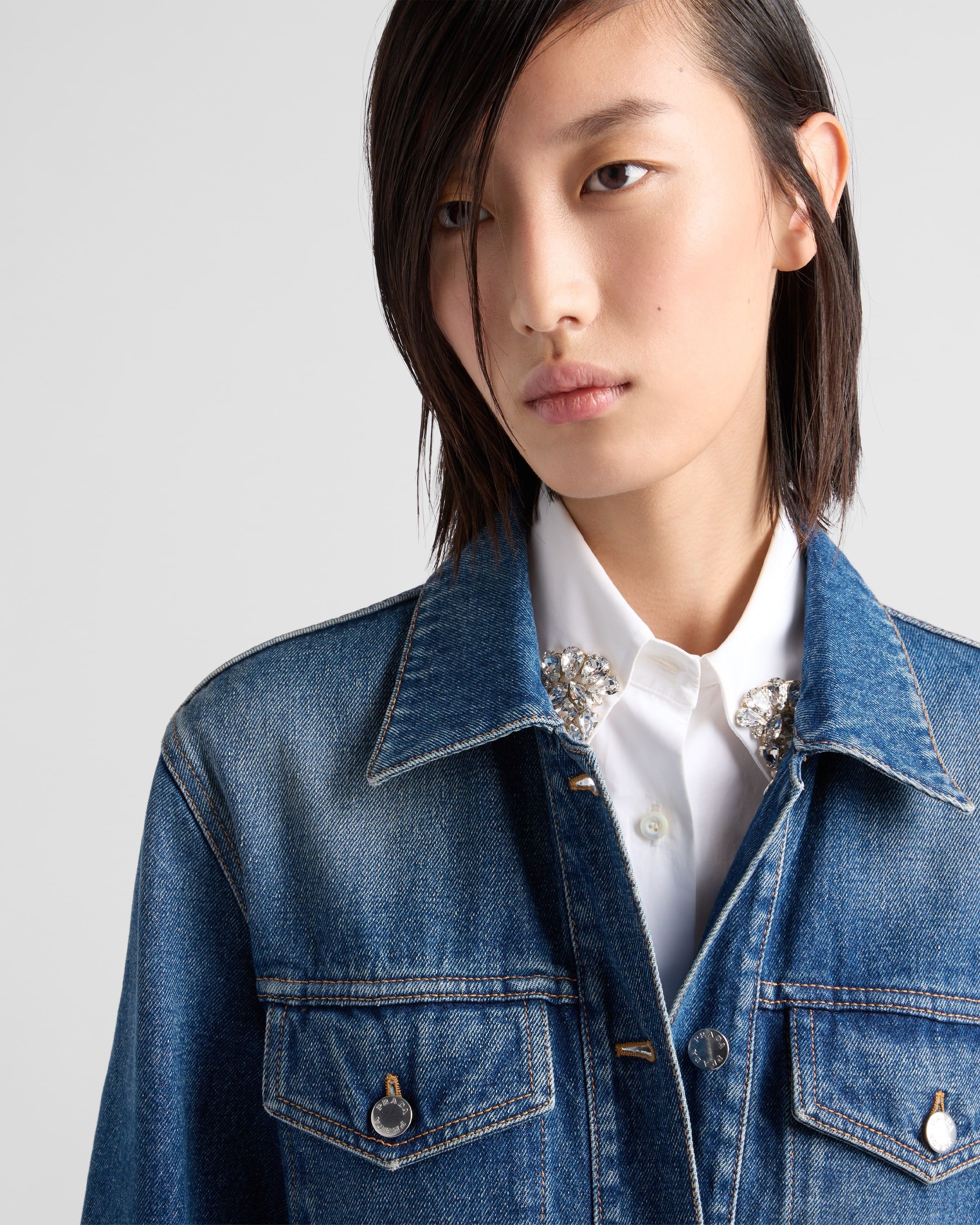 Prada o1srvl11e0226 Denim Jumpsuit in Blue Size 28" / US 6 / IT 42 - 3 Thumbnail