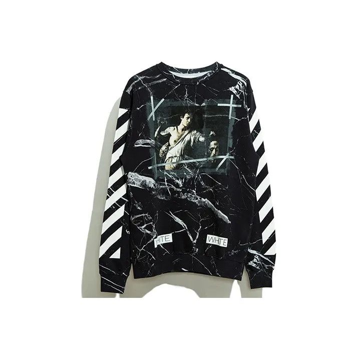 Off-White Off-White Black Marble Pattern Sweatshirt 0079 Size US XS / EU 42 / 0 - 1 Thumbnail