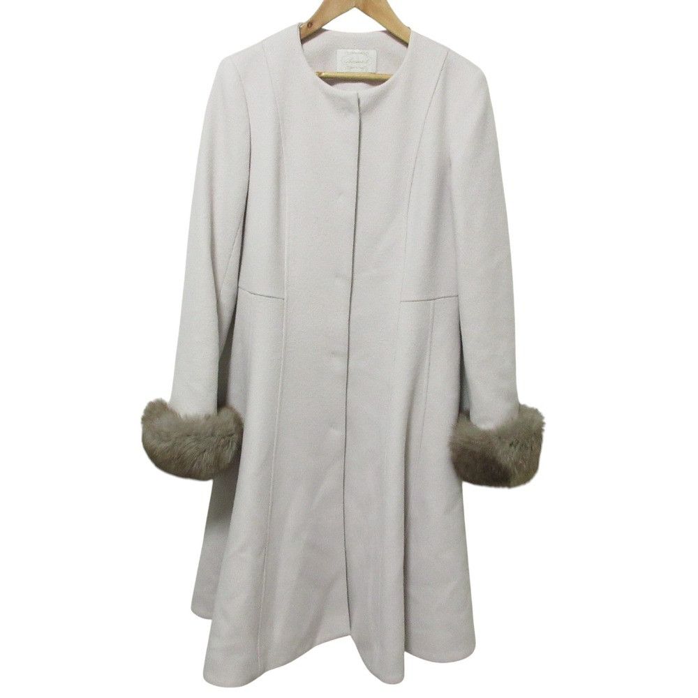 Other Other Aveniretoile Fur Cuffs No Collar Flare Long Coat Fur Outerwear DUTY FREE for USA Size ONE SIZE - 1 Thumbnail