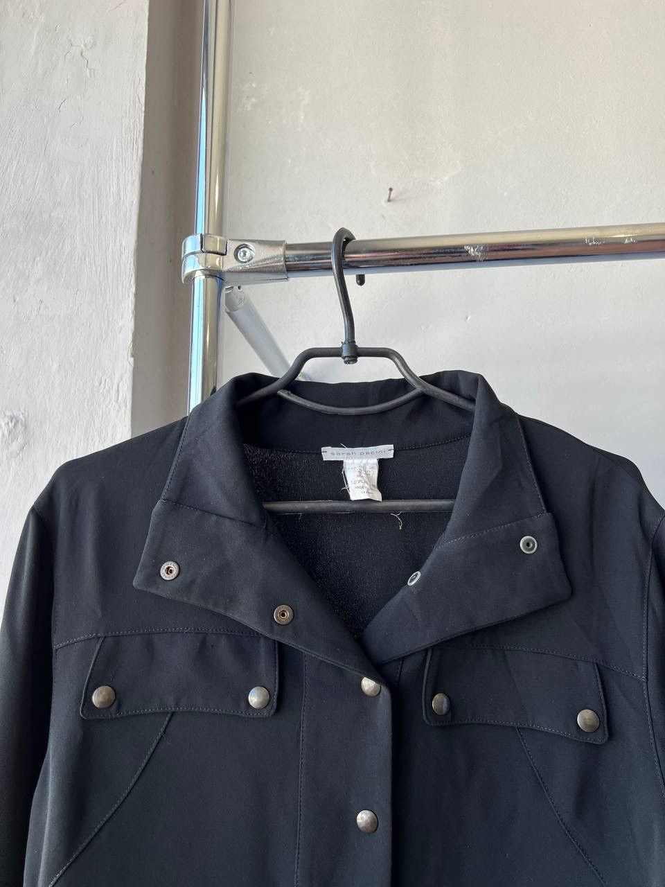 Sarah Pacini SARAH PACINI BLACK WOMAN SOLID BUTTON BLAZER BELTED JACKET L Size L / US 10 / IT 46 - 5 Thumbnail
