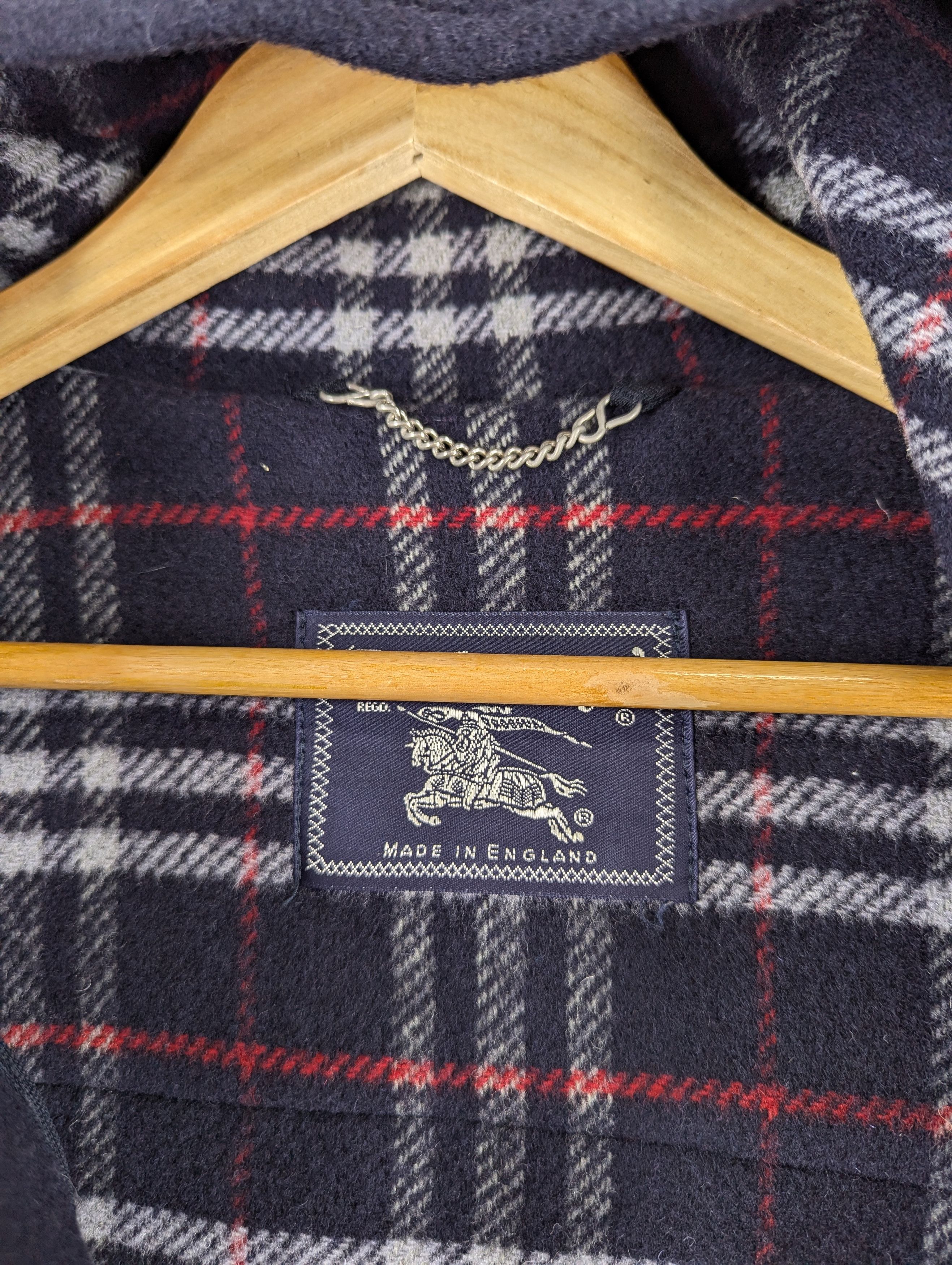 Burberry Vintage 90s Burberrys Nova Check Duffle Coat Made In England Size US L / EU 52-54 / 3 - 7 Thumbnail
