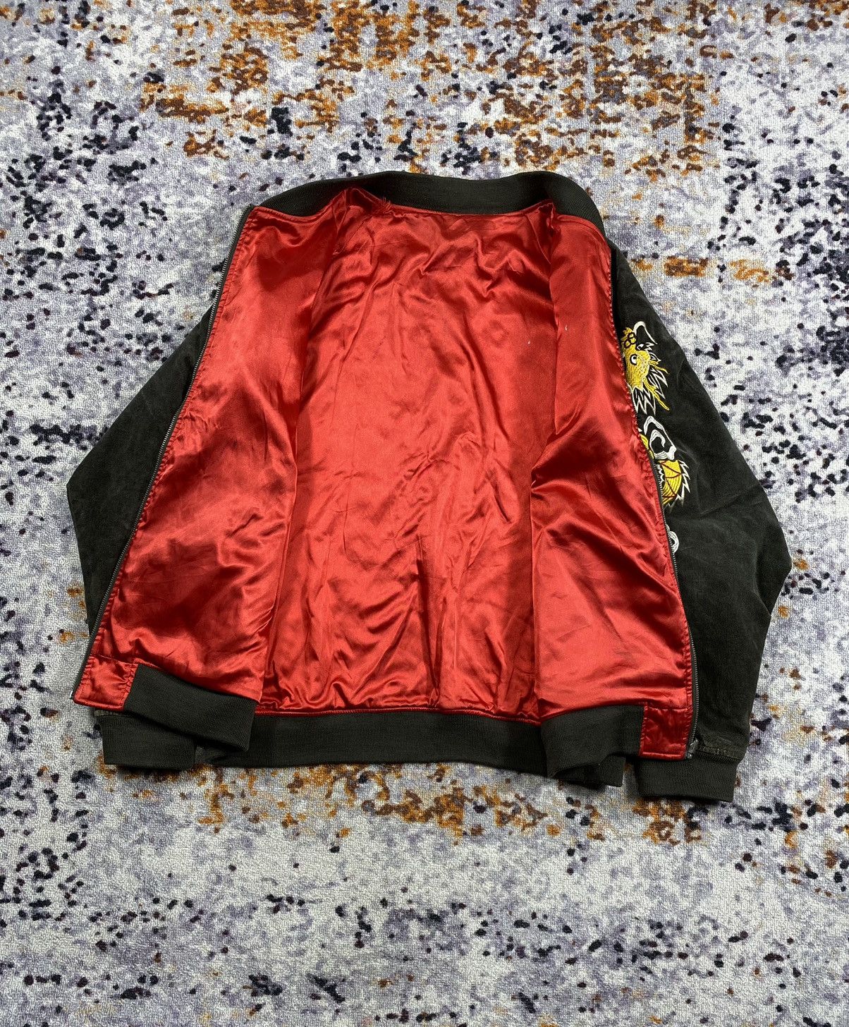 Avirex × Tsumori Chisato × Vintage SUPER RARE VTG AVIREX SUKAJAN SOUVENIR BOMBER JACKET VELVET Size US XL / EU 56 / 4 - 5 Thumbnail
