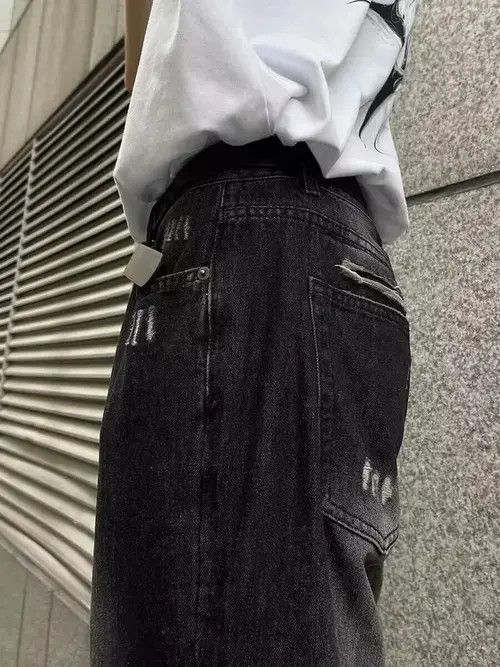 Japanese Brand × Jean Street ripped corrugated pleated micro-flared jeans Size US 32 / EU 48 - 3 Thumbnail
