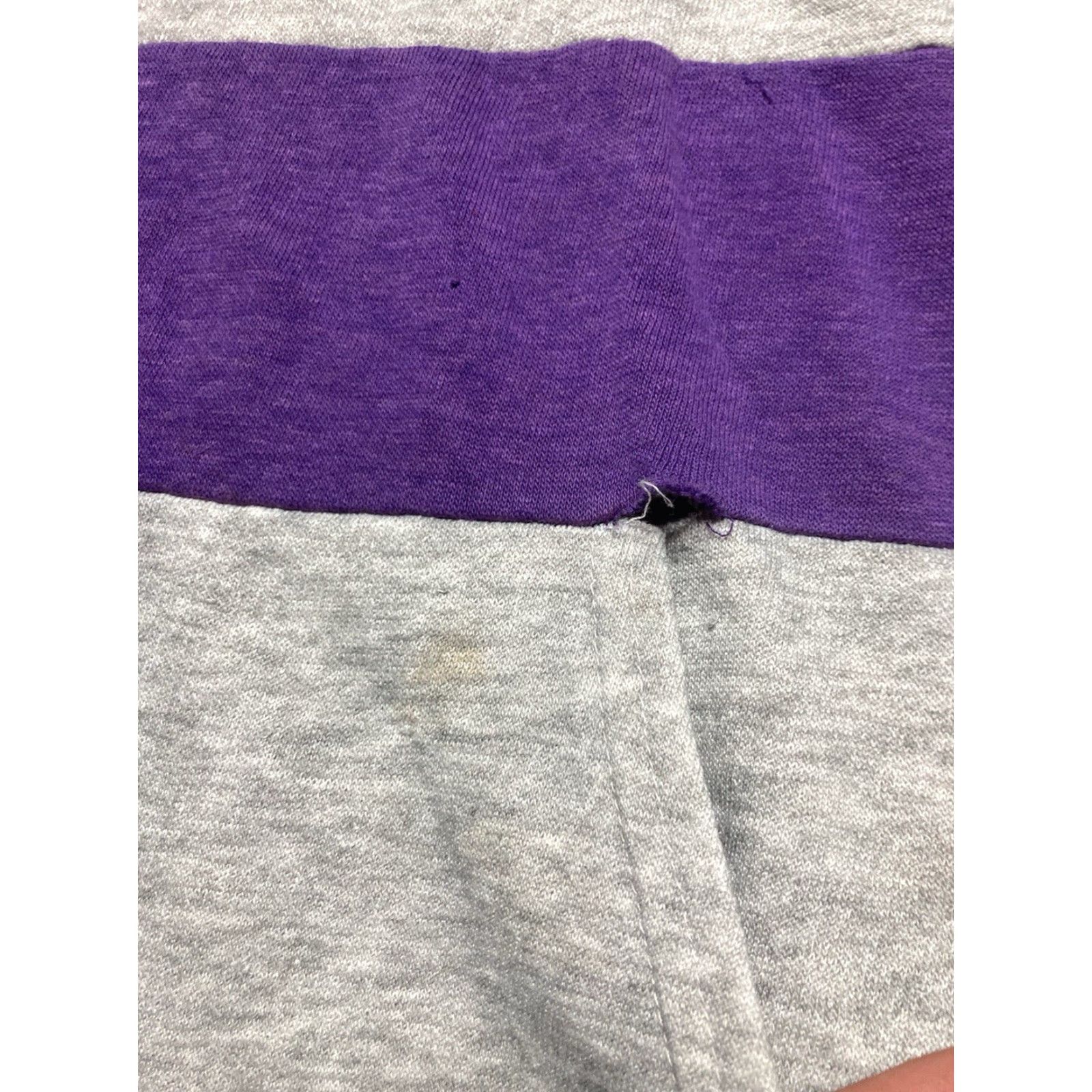 Vintage VINTAGE Hoodie 70s Pullover 2 tone tri blend Gray Purple Adult Small Mens Girls Womens Size US S / EU 44-46 / 1 - 3 Thumbnail