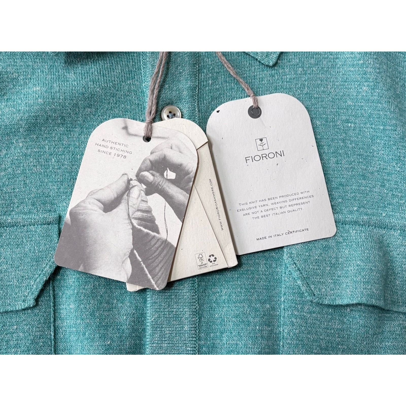 Other $1895 NWT Fioroni Cashmere Shirt Jacket Teal Overshirt 50(M) Size US M / EU 48-50 / 2 - 9 Thumbnail