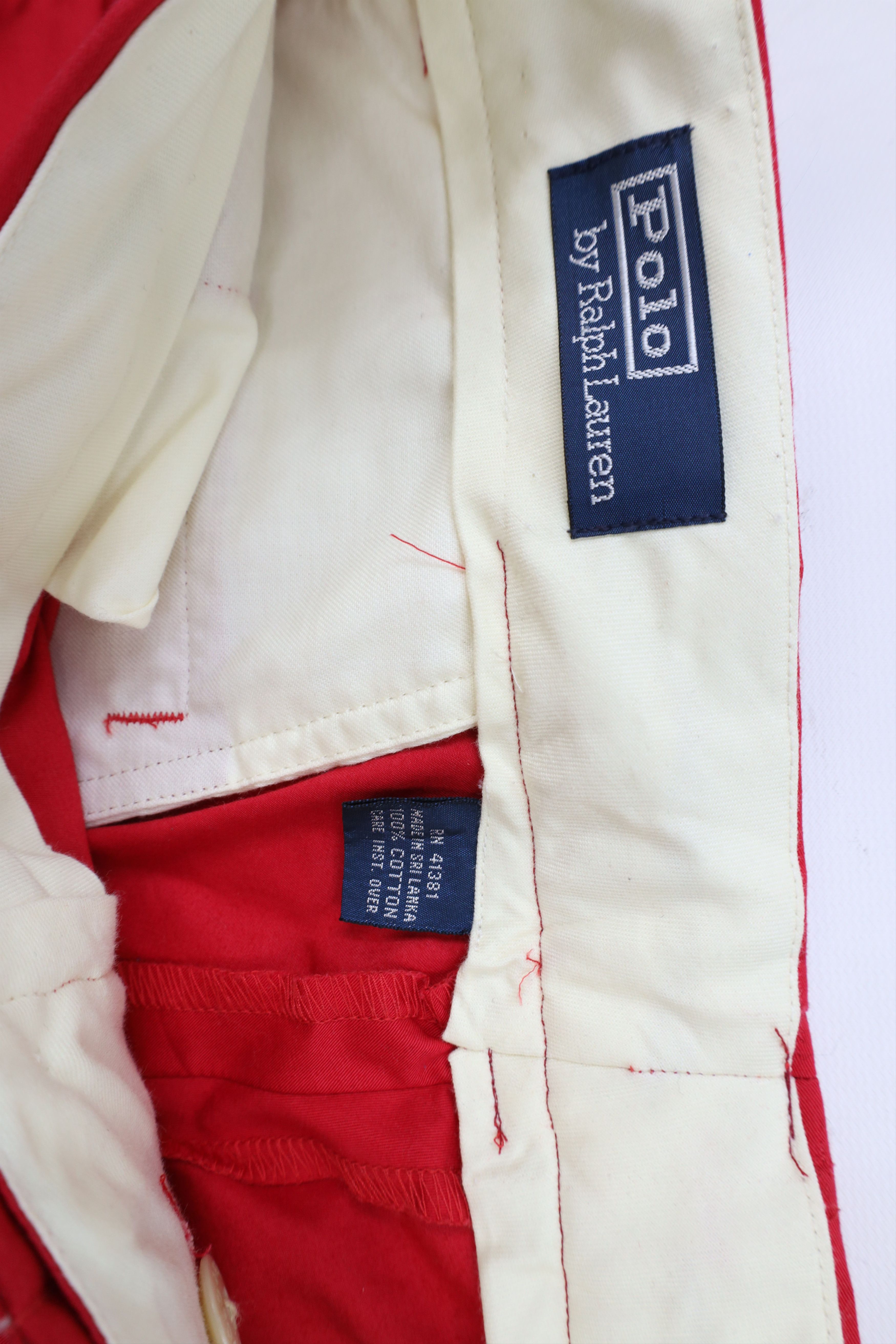 Ralph Lauren × Vintage Vintage 90s Ralph Lauren Wide Leg Cotton Chino Pants Red Size US 32 / EU 48 - 7 Thumbnail