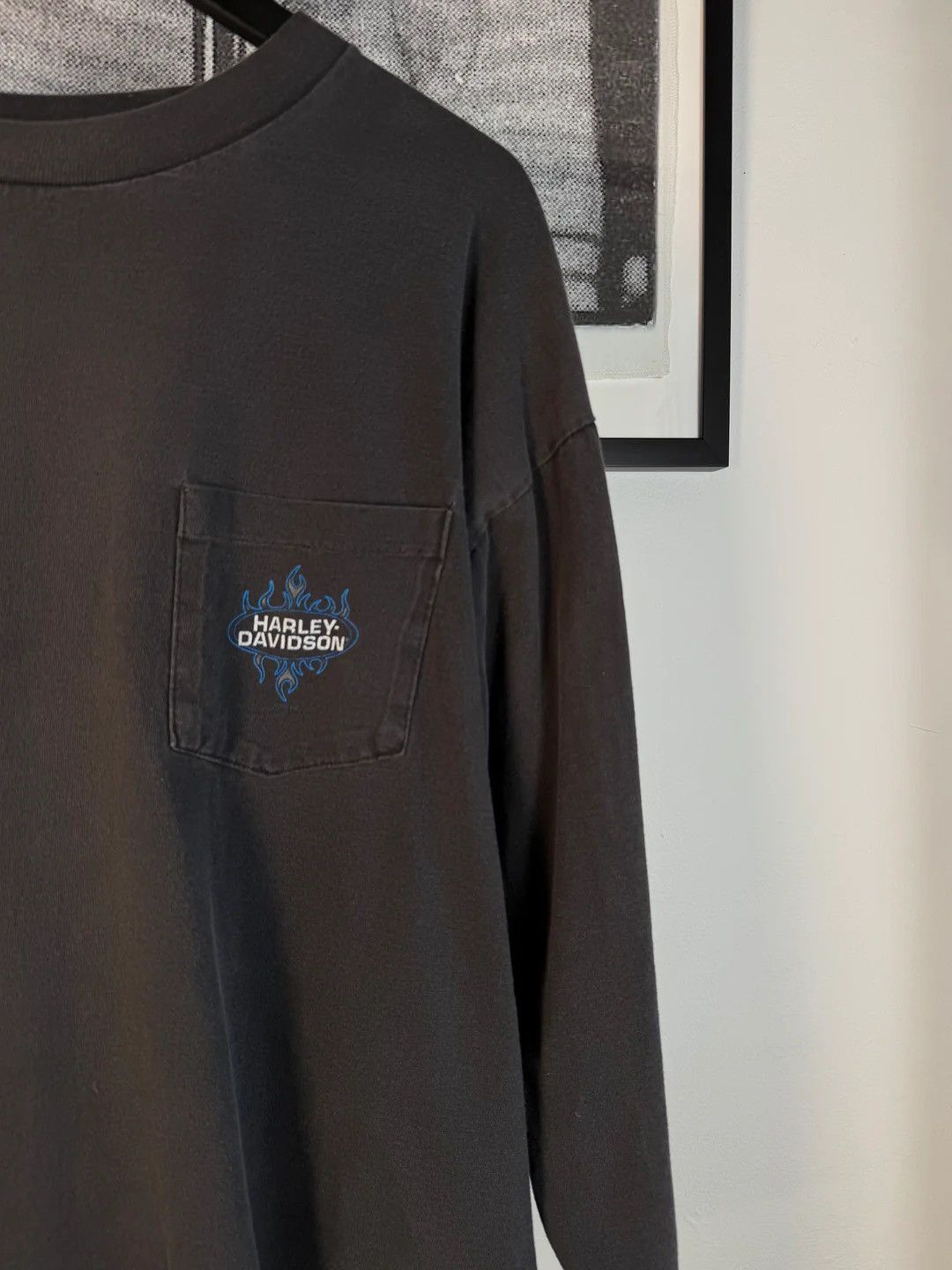 Harley Davidson 🚭RARE 🚭 ICE FLAME / POLAR BEAR HARLEY DAVIDSON LONG SLEEVE Size US XL / EU 56 / 4 - 5 Thumbnail