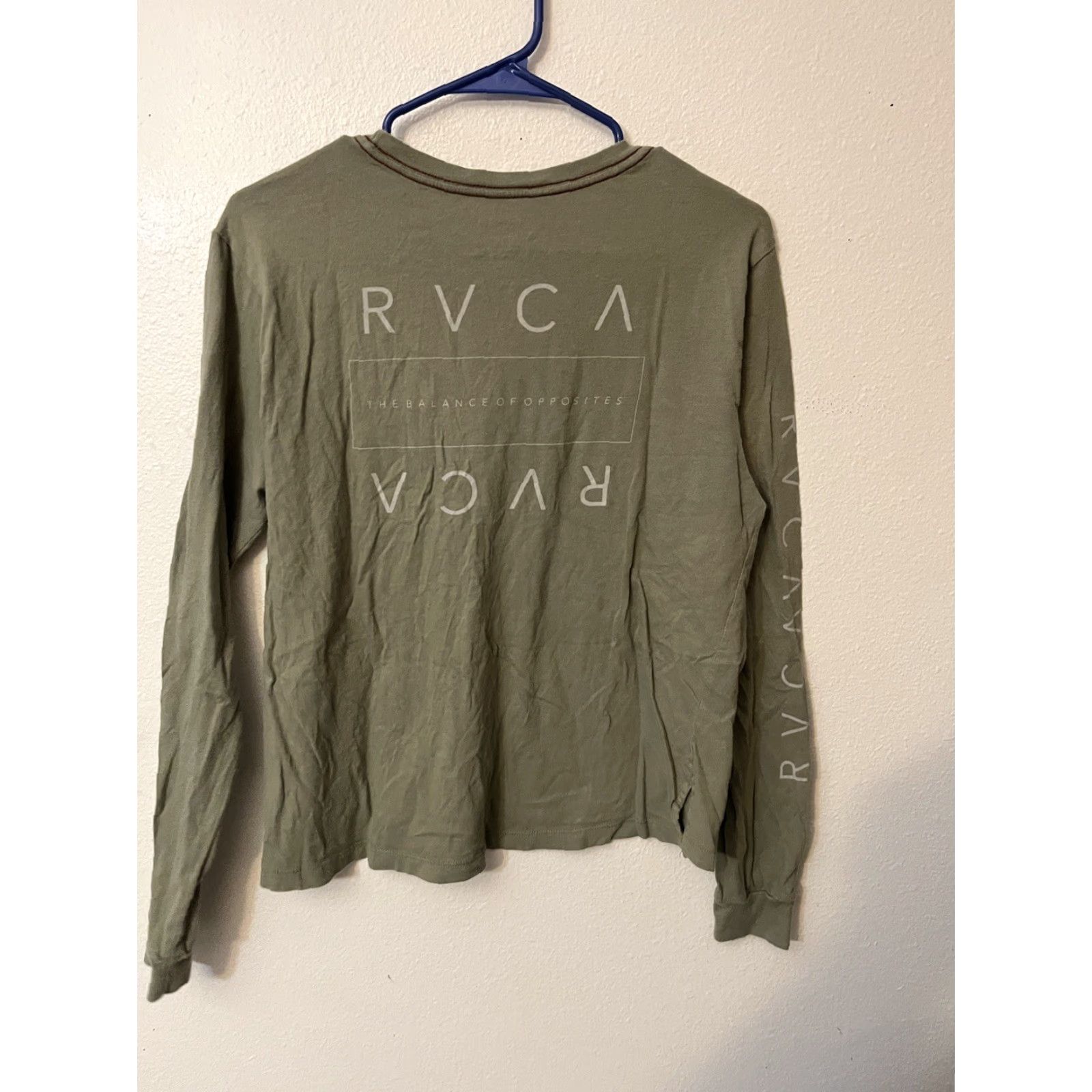 RVCA RVCA Shirt Men L Green Long Sleeve Crew Neck Casual Surf Beach T-Shirt Vintage No (if no) - 90s/Outdoor/Beach Theme - Mens Size US L / EU 52-54 / 3 - 2 Thumbnail