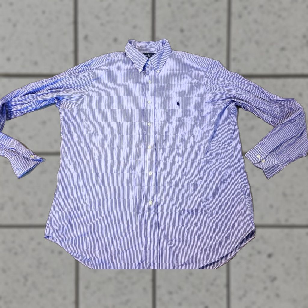 Polo Ralph Lauren Polo Ralph Lauren Dress Shirt Mens 16.5 34/35 Blue Button-Down Collar 100% Cotton Classic Fit Size 46R - 1 Thumbnail