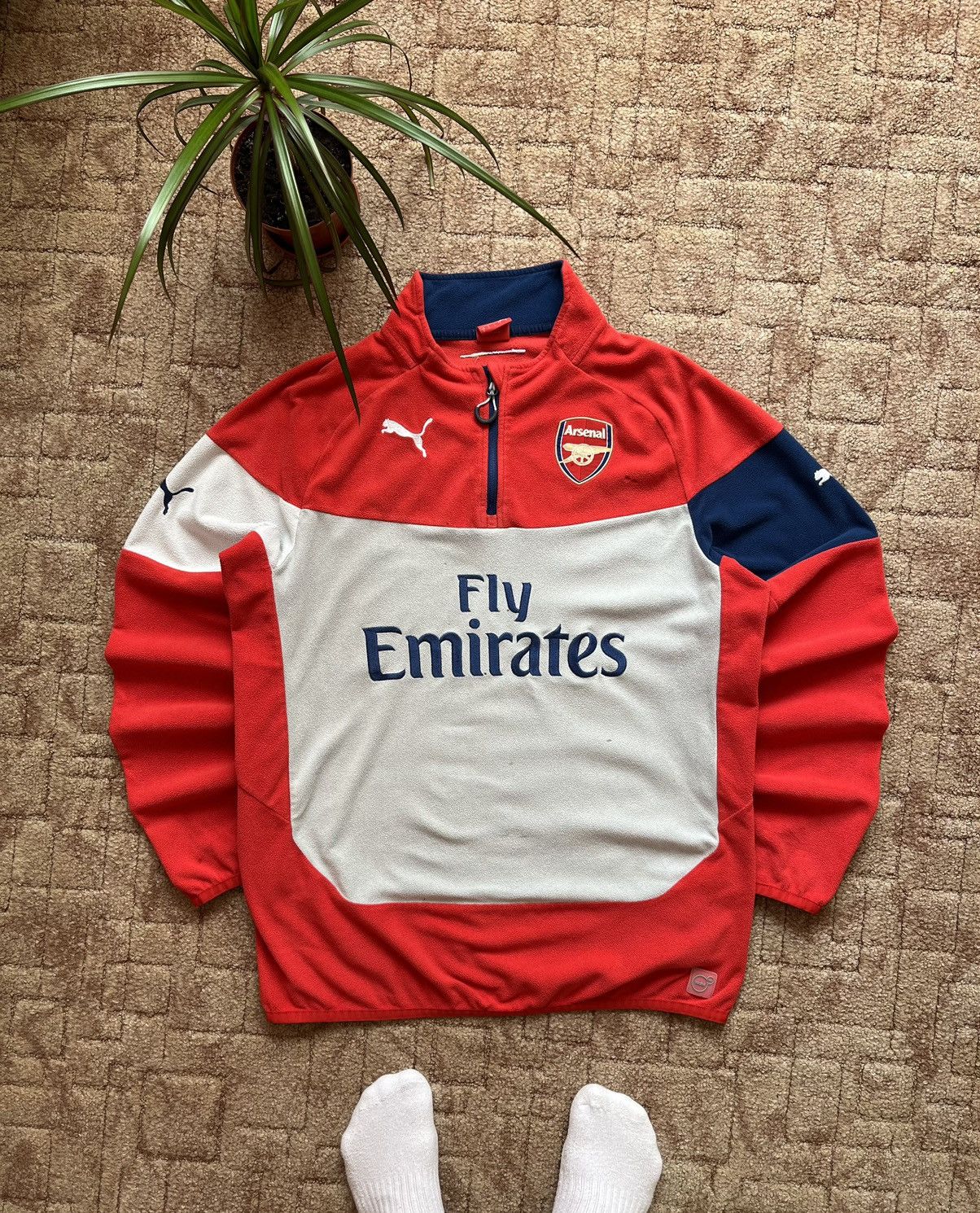 Puma Arsenal Soccer Football Fleece Jacket Puma 1/4 Zip Mens Size US L / EU 52-54 / 3 - 1 Thumbnail