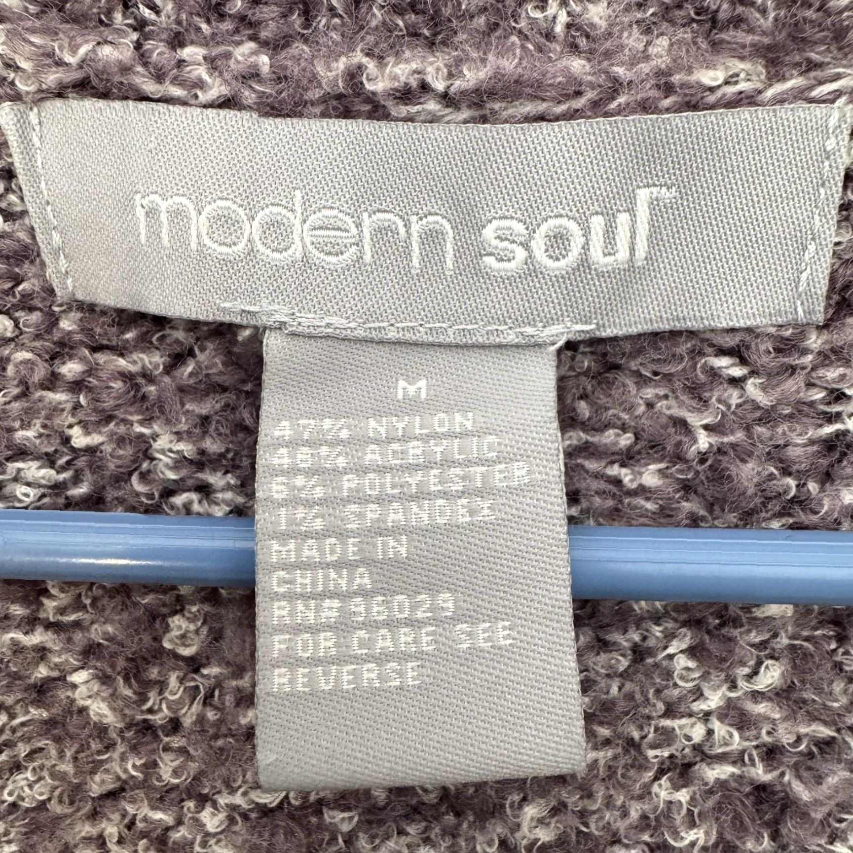 Vintage Modern Soul Cardigan Sweater Medium Purple Boucle Knit Open Layering Lagenlook Size M / US 6-8 / IT 42-44 - 4 Thumbnail