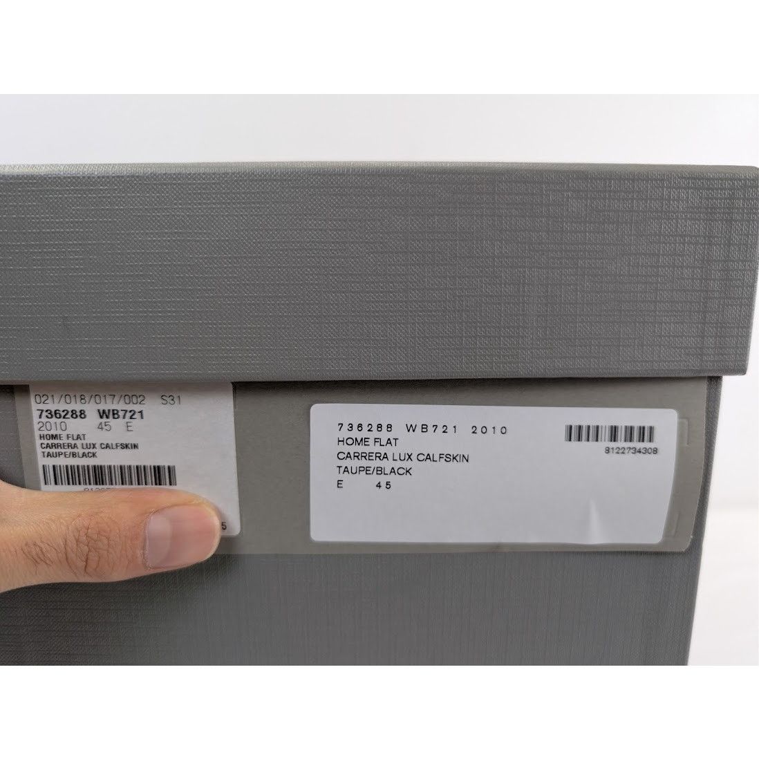 Balenciaga o1rshd1 Carrera Lux Calfskin Home Flat Slipper Taupe/Black Size US 12 / EU 45 - 18 Thumbnail