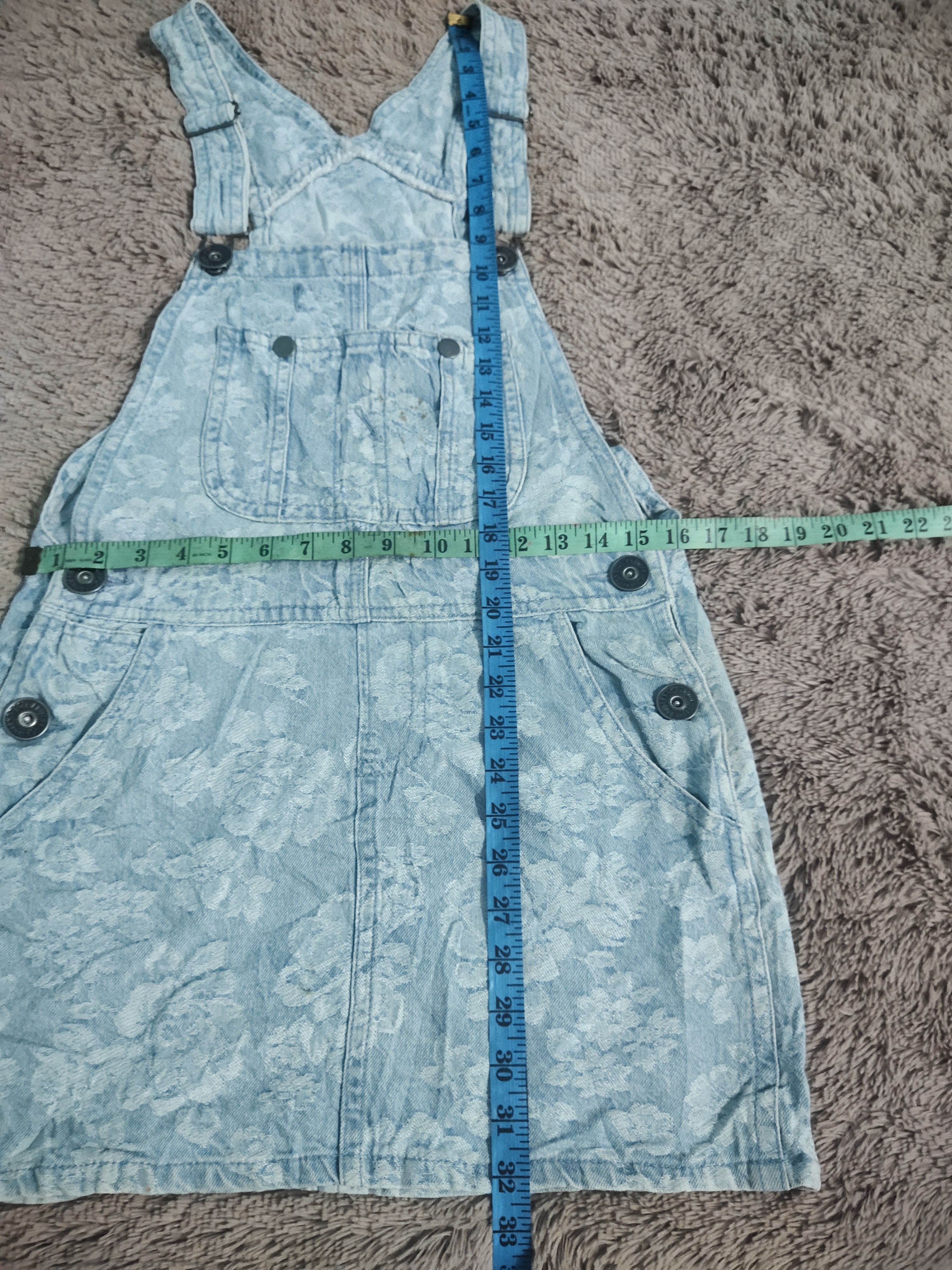 Japanese Brand Dungarees Denim Floral Print Short Skirt Size 32" / US 10 / IT 46 - 10 Thumbnail
