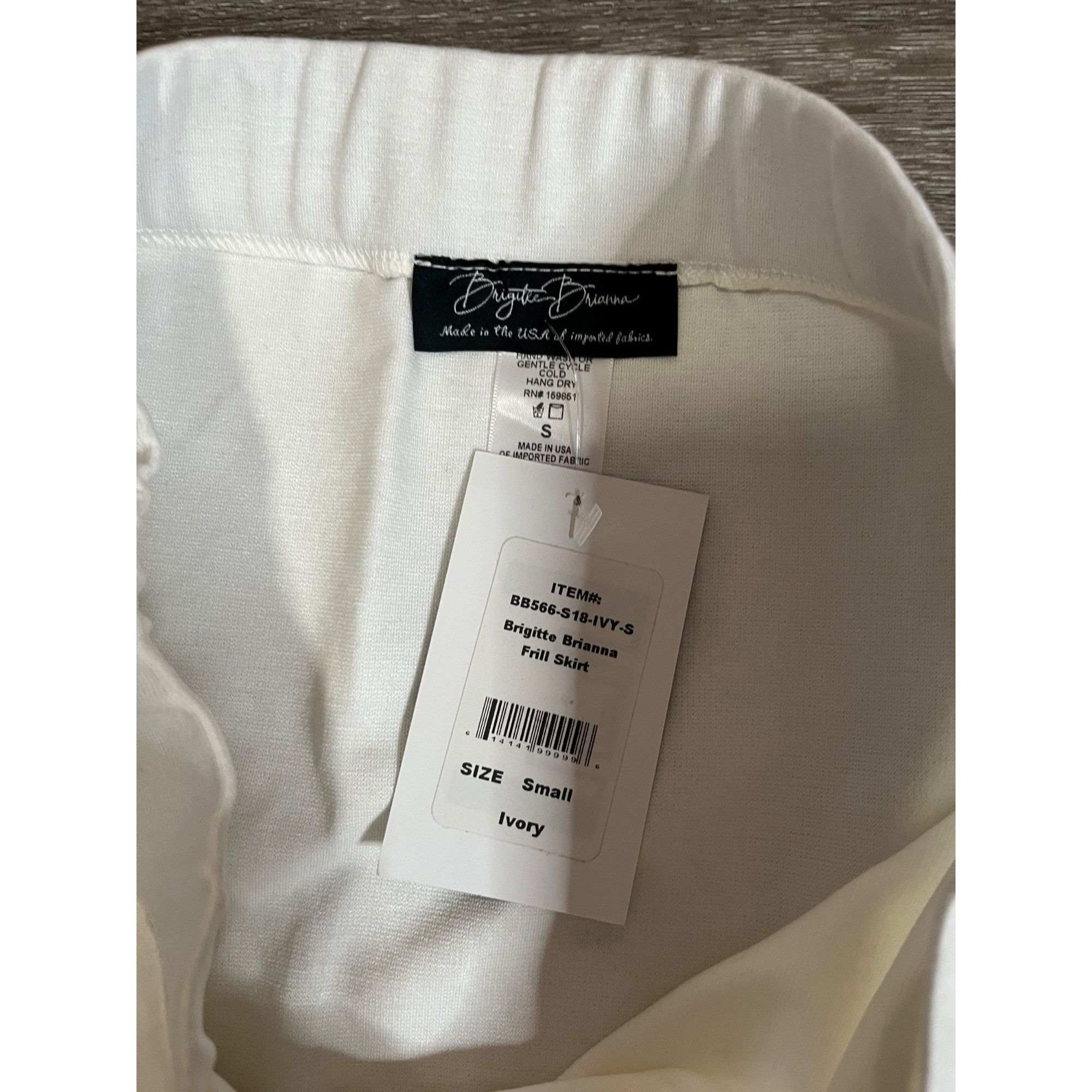 Other Brigitte Brianna Ivory Frill Skirt Womens Small Ruffle Hem H Size 26" / US 2 / IT 38 - 4 Thumbnail