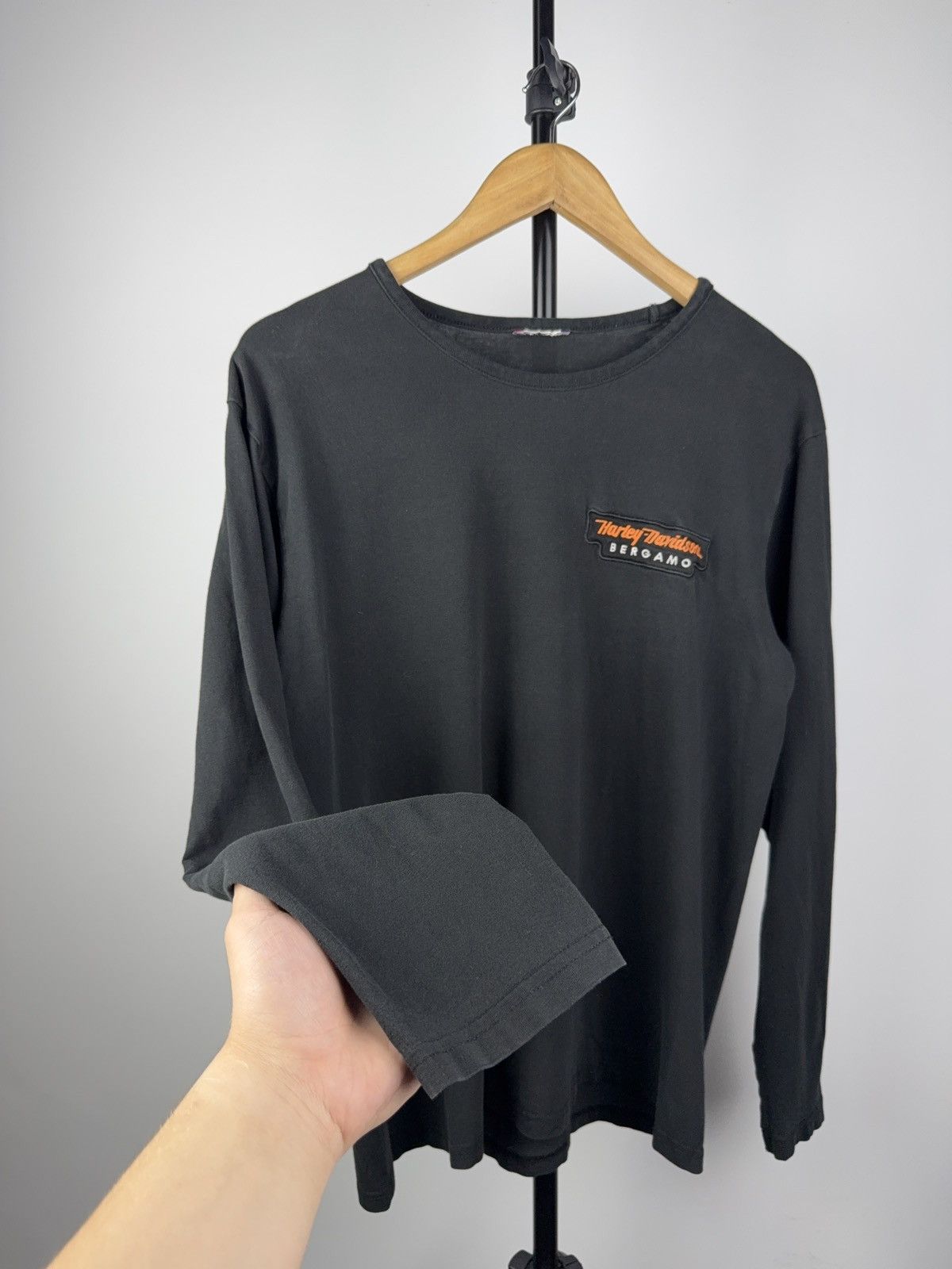 Harley Davidson × Vintage Harley Davidson Bergamo Long Sleeve Tee Italy Moto Biker Size US M / EU 48-50 / 2 - 5 Thumbnail