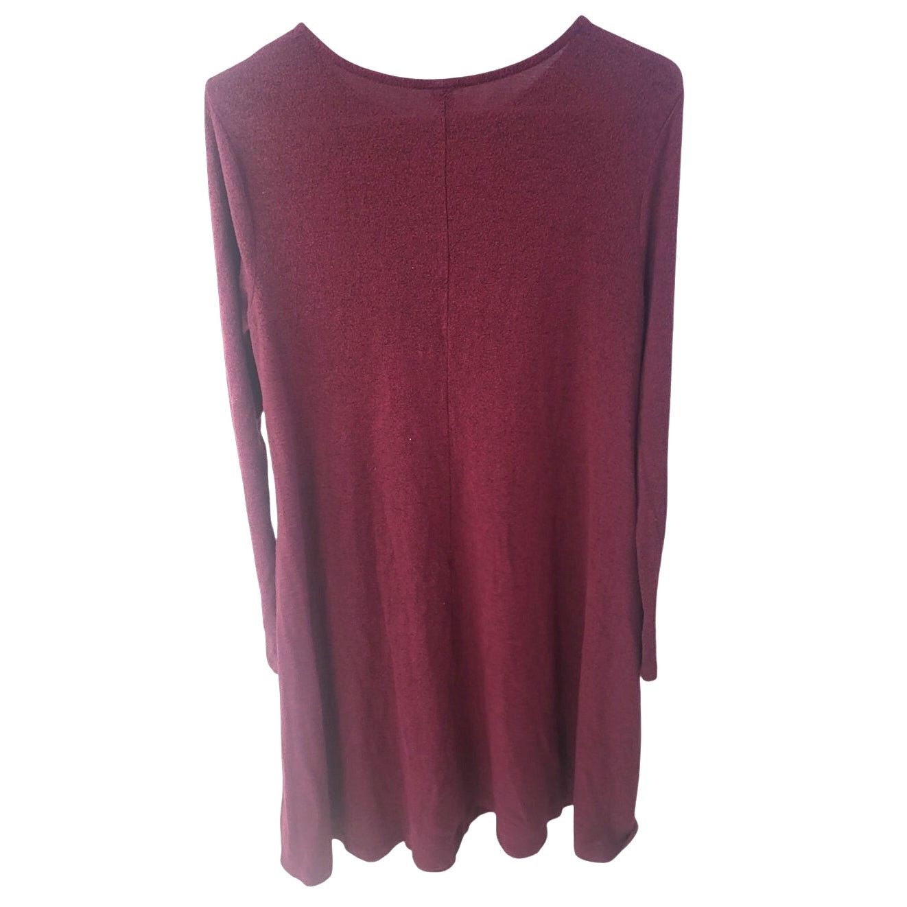 Old Navy Old Navy Heathered Burgundy Long Sleeve Rayon Dress - Medium Size M / US 6-8 / IT 42-44 - 2 Thumbnail