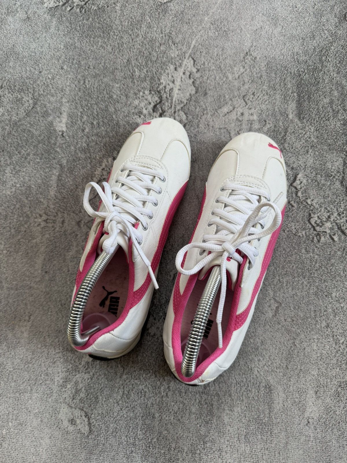 Puma Puma 39/EUR 25cm SpeedCat white & pink sneakers hi top shoes Size US 8.5 / IT 38.5 - 21 Thumbnail
