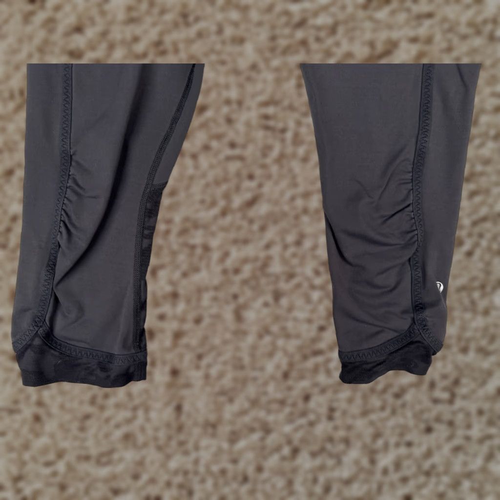Lululemon Pants Womens 6 Black Camo Cropped Straight Leg Pockets Yoga Activewear Read Me