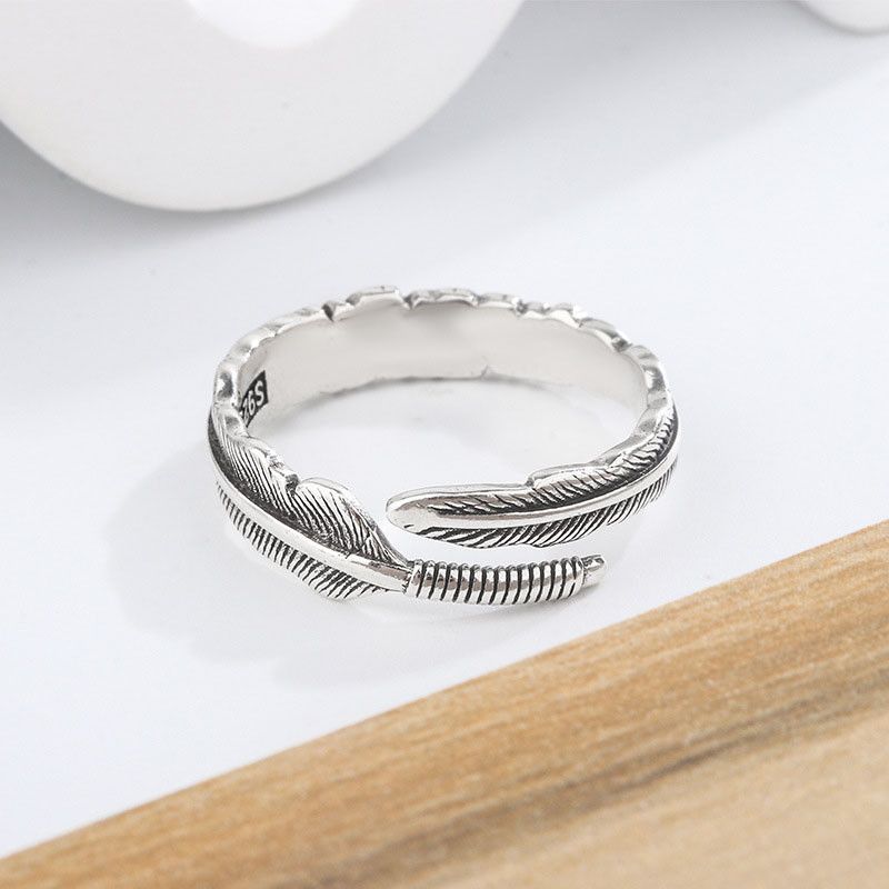 Jewelry Creative Feather Ring Size ONE SIZE - 1 Thumbnail