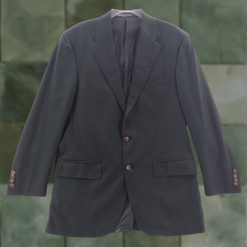 Polo Ralph Lauren VINTAGE Polo Ralph Lauren Blazer Mens 41 Black 100% Wool Italy Made Size US L / EU 52-54 / 3 - 1 Thumbnail