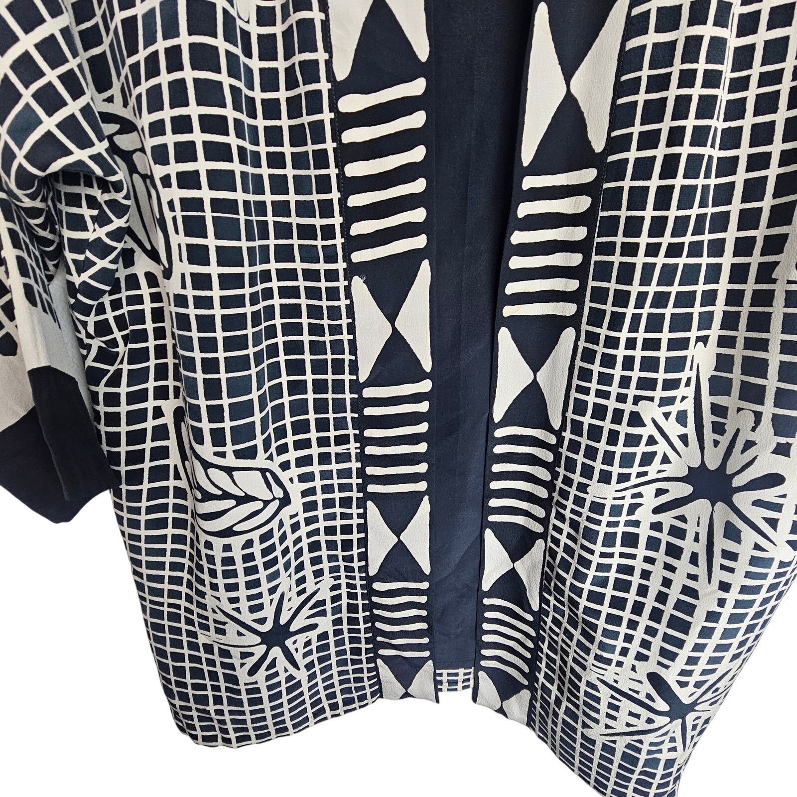 Vintage Art Waves Inc 100% Silk Artsy Abstract Pig Print Cardigan Size S / US 4 / IT 40 - 3 Thumbnail
