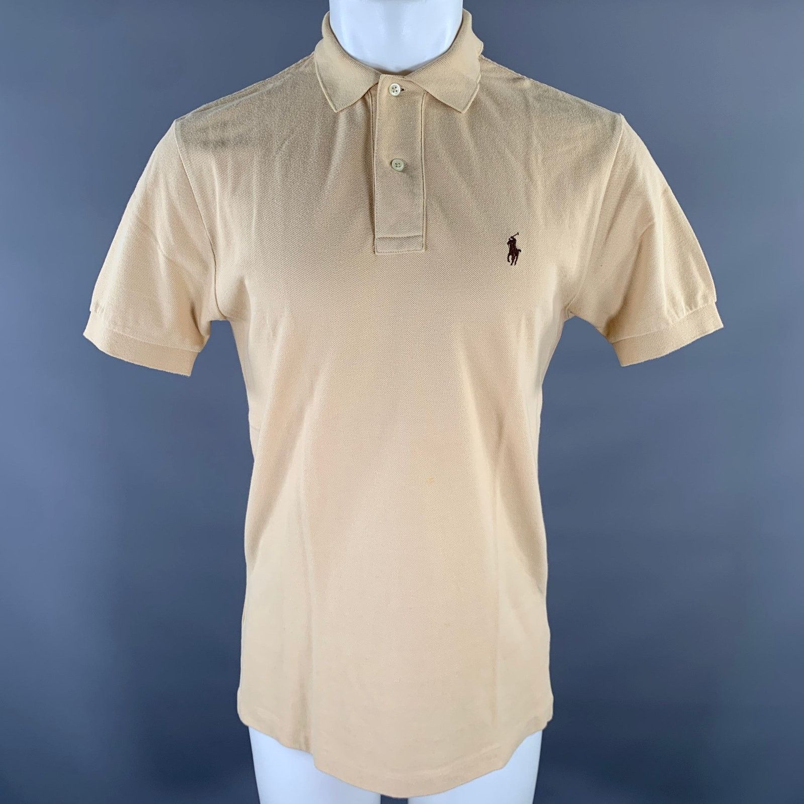 Ralph Lauren RALPH LAUREN Size S Khaki Yellow Logo Cotton Ribbed Polo Size US S / EU 44-46 / 1 - 1 Thumbnail