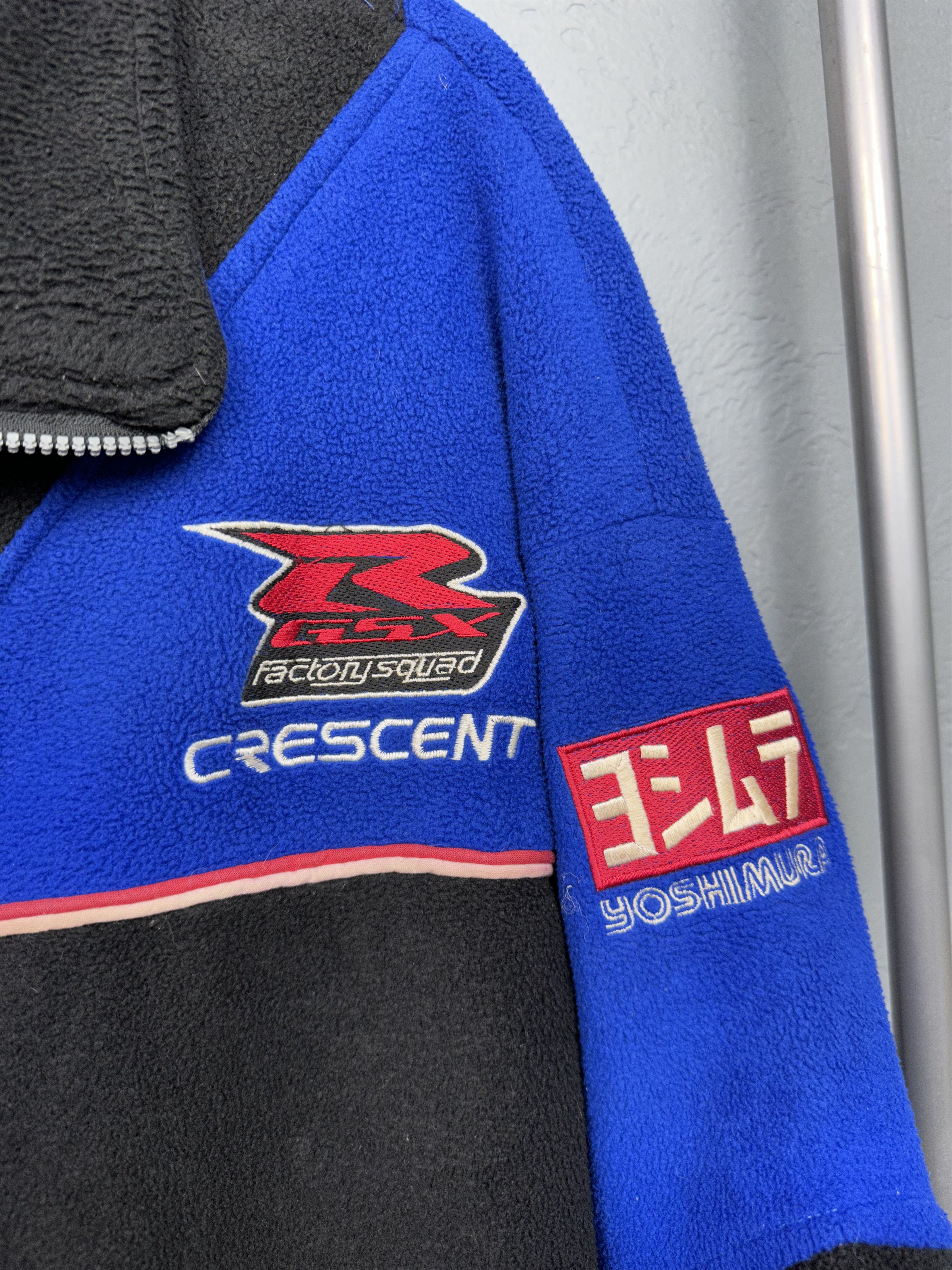 Japanese Brand Suzuki Crescent Racing Team Vintage Mens Fleece Jacket Size US L / EU 52-54 / 3 - 3 Thumbnail