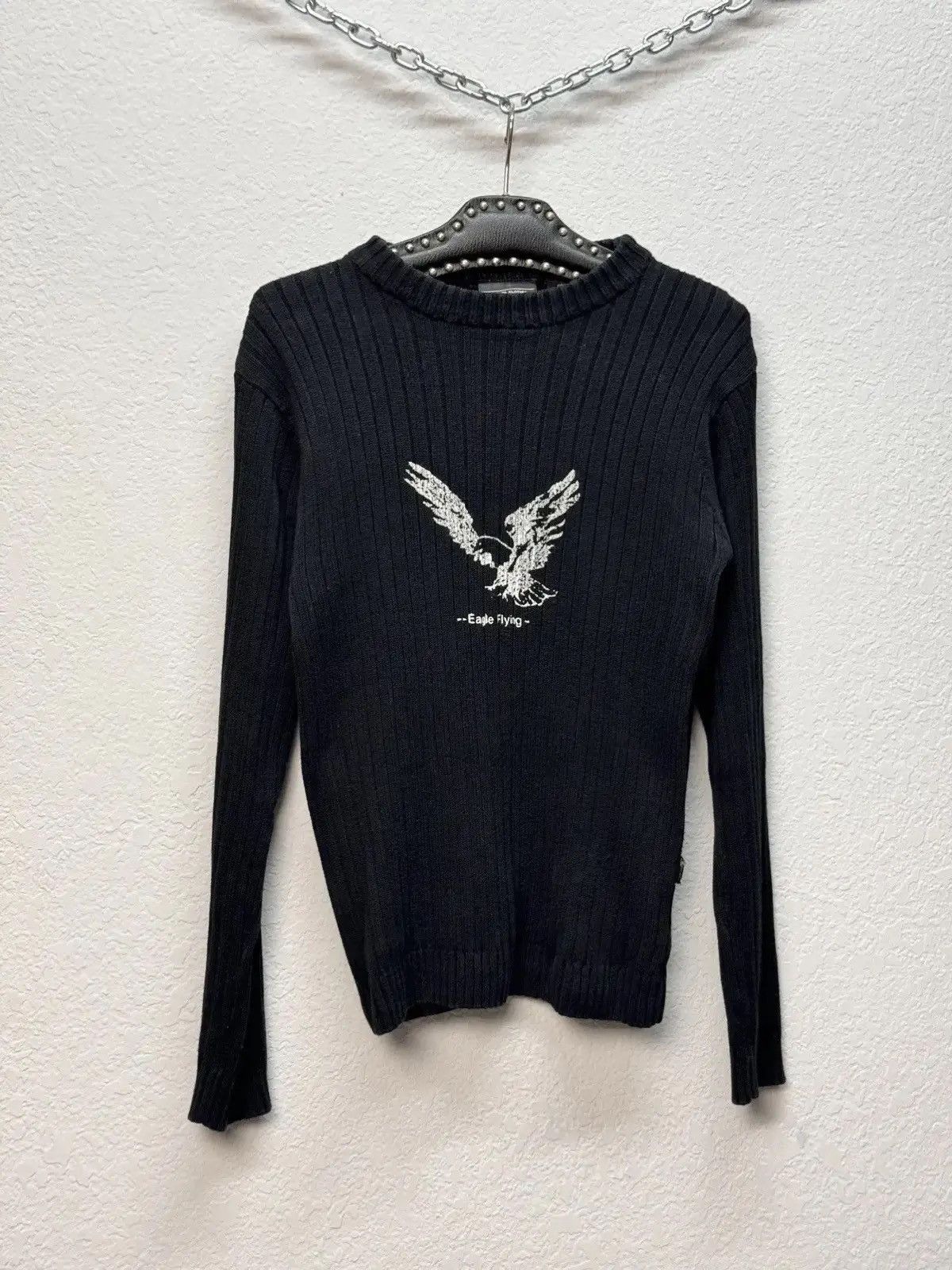 Japanese Brand × Vintage Vintage Y2K Distressed Striped Sweater Faded knit Y2K Effect Size US M / EU 48-50 / 2 - 3 Thumbnail