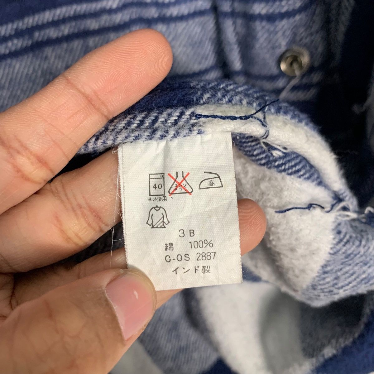 Vintage 90's RECIPRO Blue Stiped Flannel Jacket #2779-C125 Size US L / EU 52-54 / 3 - 15 Thumbnail