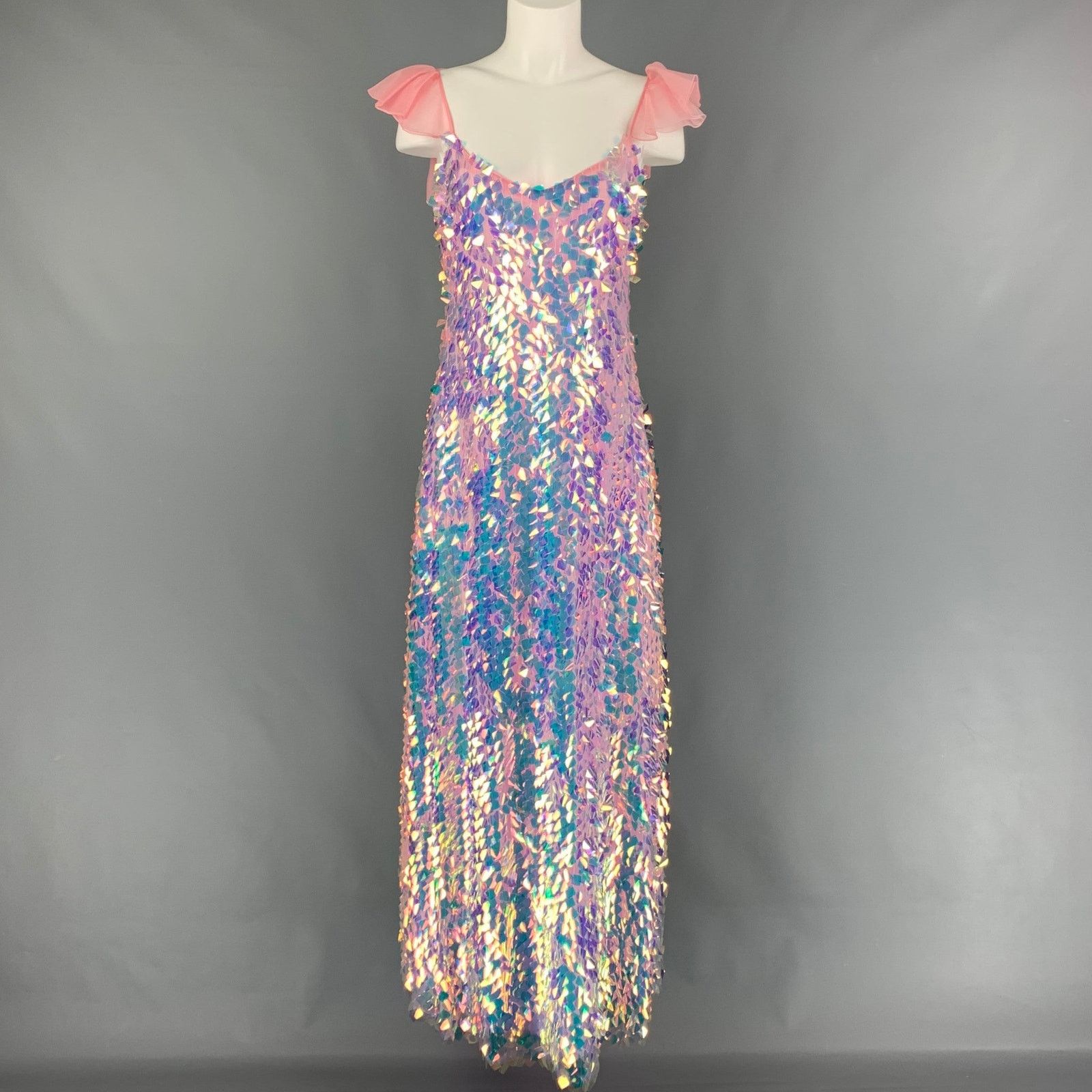 Other NEUBYRNE M Pink Silk Paillette Sequin Mirabella Gown Dress Size M / US 6-8 / IT 42-44 - 1 Thumbnail