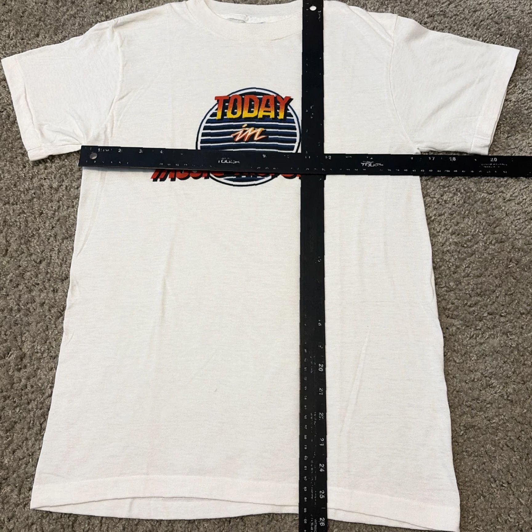 Vintage VINTAGE 1980s Today In Music History MTV TV Promo White T-Shirt Medium Unisex Adults M Music T-Shirt Ched Mens Womens Size US M / EU 48-50 / 2 - 4 Thumbnail