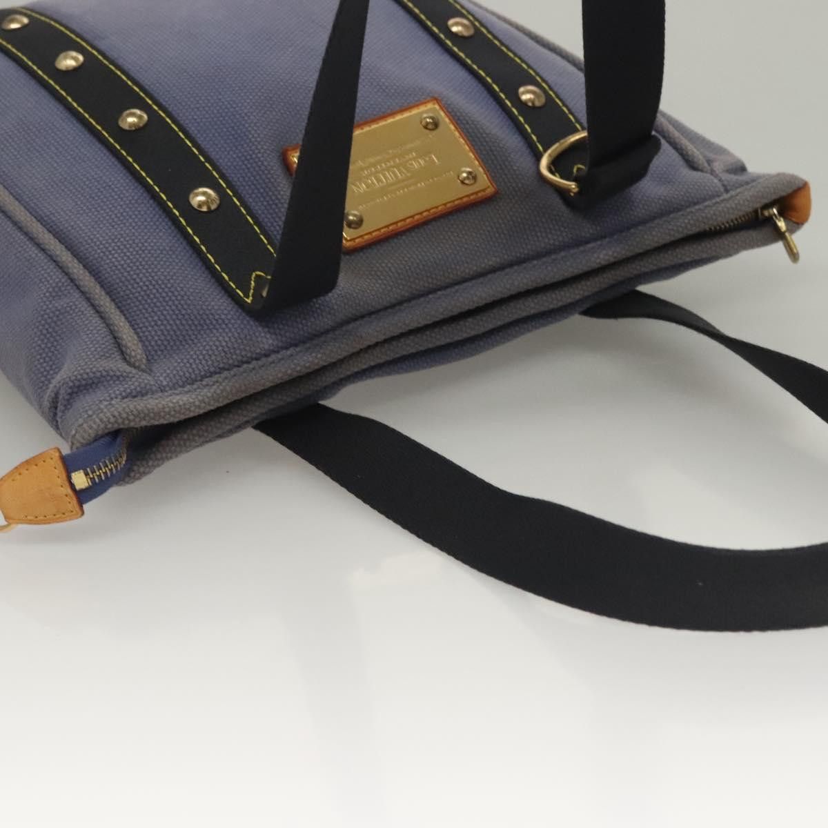 Louis Vuitton LOUIS VUITTON Antigua Cabas MM Tote Bag Blue M40087 Size ONE SIZE - 6 Thumbnail
