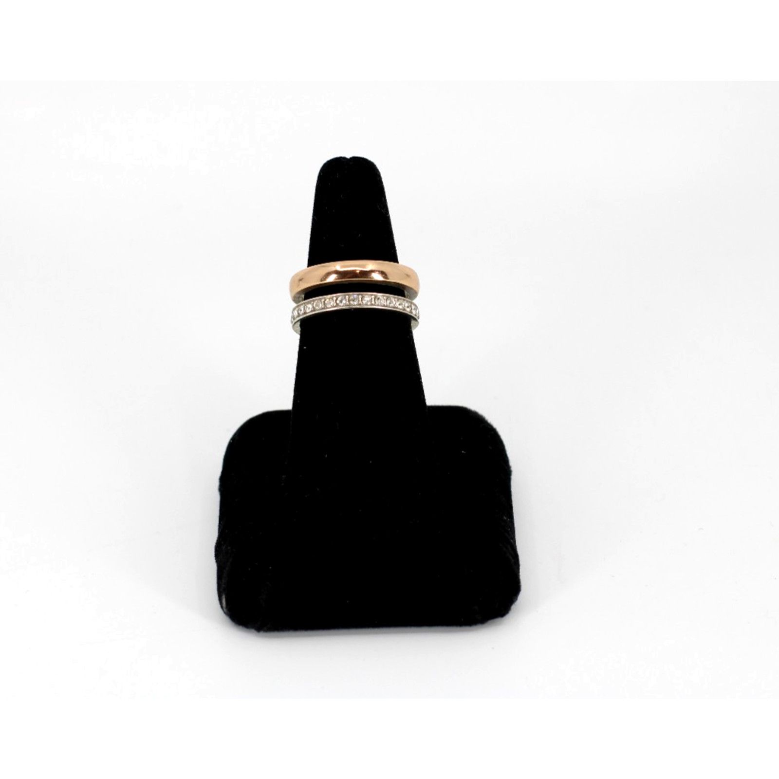 Brighton BRIGHTON Two-Tone Two-Piece Crystal Stacking Ring Set Size 9 Size ONE SIZE - 3 Thumbnail