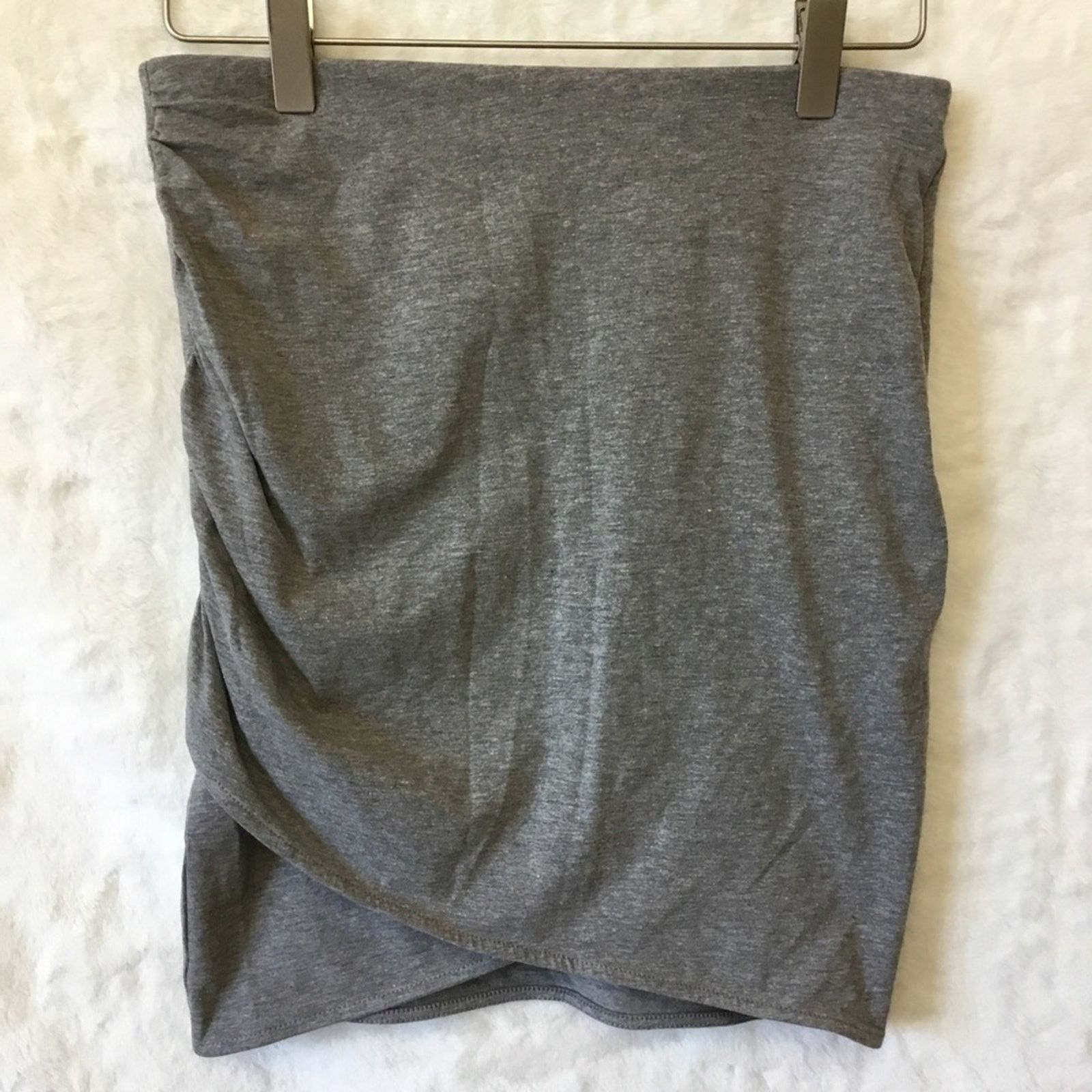 Divided H&M Divided Gray Ruched Fitted Mini Skirt Size 26" / US 2 / IT 38 - 2 Thumbnail