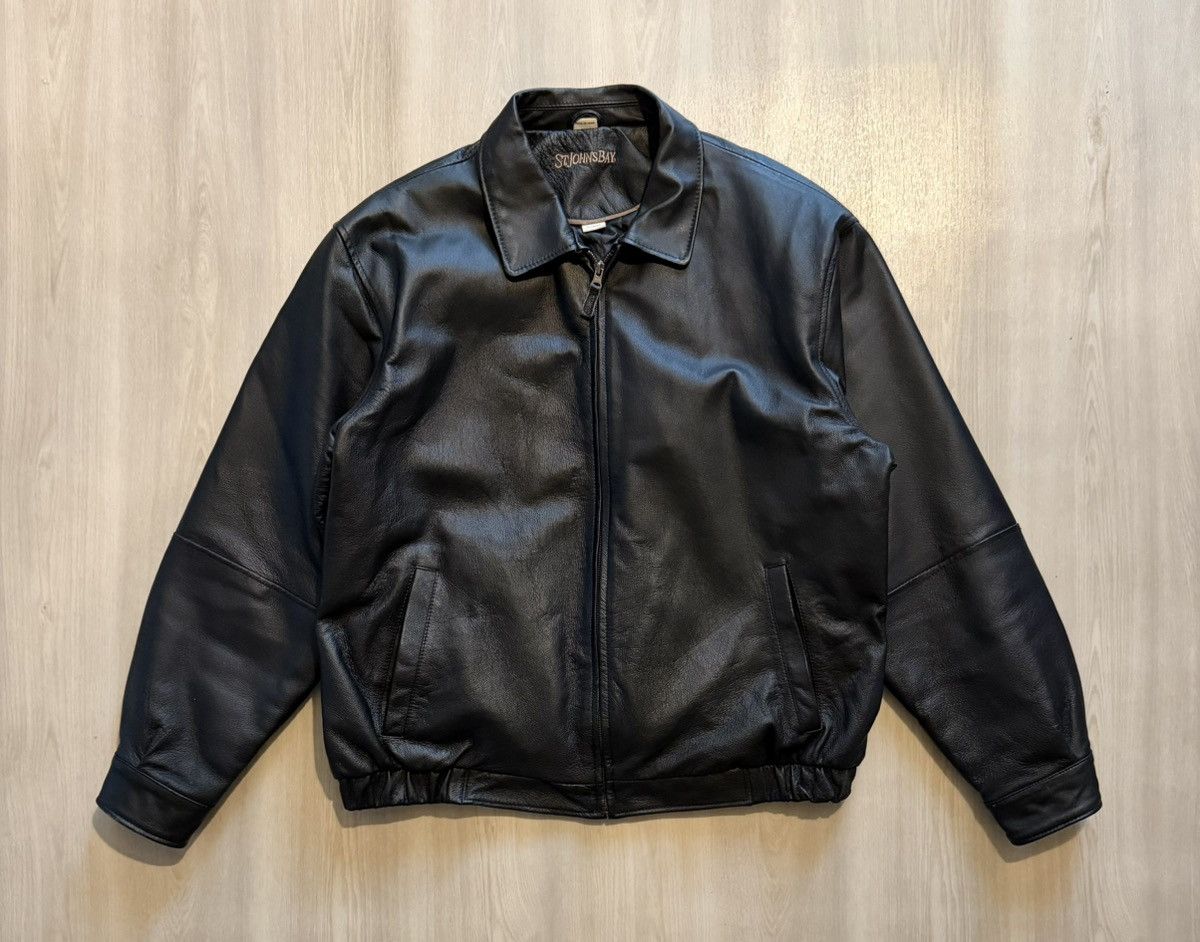 Vintage Vintage St. John's Bay Leather Bomber Quilted Lined Sz XL Size US XL / EU 56 / 4 - 2 Thumbnail