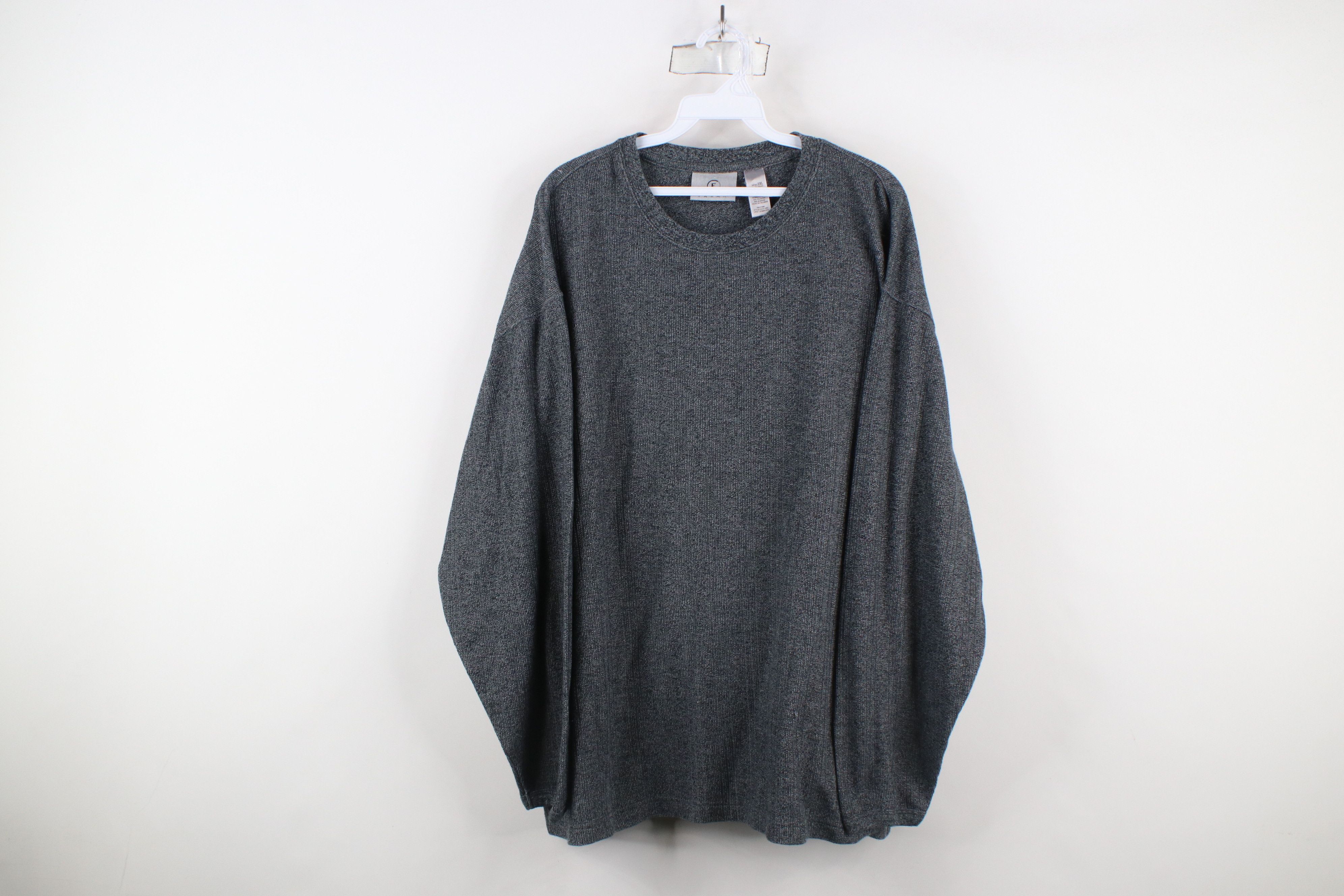 Vintage Vintage 90s Y2K Streetwear Ribbed Knit Long Sleeve T-Shirt Size US XXL / EU 58 / 5 - 1 Thumbnail