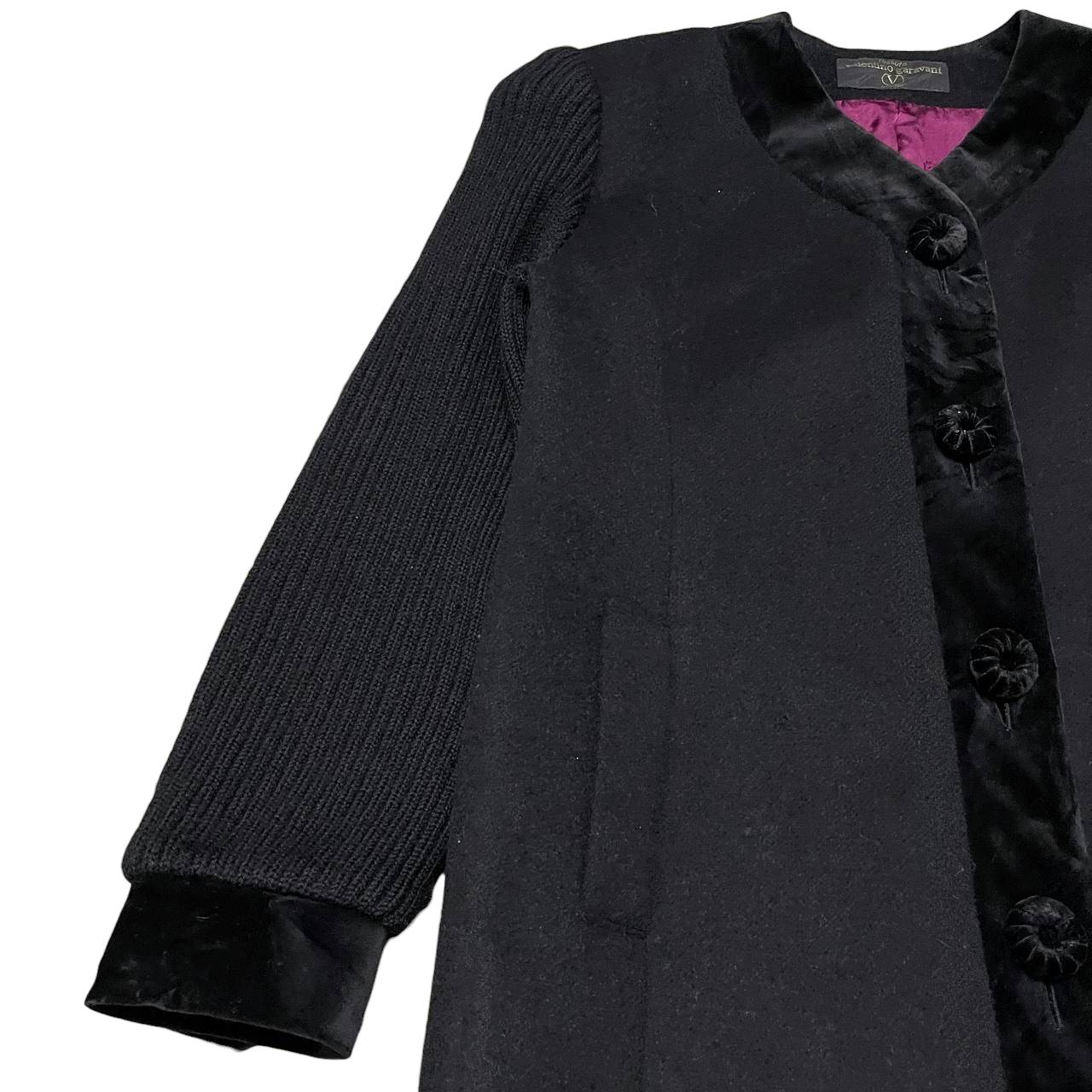 Valentino Valentino Garavani Tessuto Atelier Wool Coat Knitted Sleeve Size M / US 6-8 / IT 42-44 - 6 Thumbnail