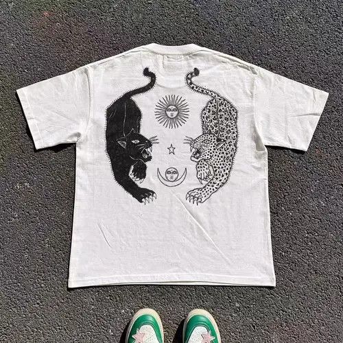 Japanese Brand × Vintage White trendy retro leopard print t-shirt Size US L / EU 52-54 / 3 - 1 Thumbnail