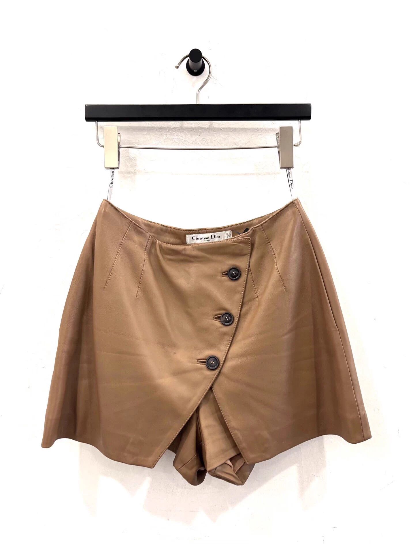 Dior Dior Khaki Lambskin Leather Short 36 Size 26" / US 2 / IT 38 - 1 Thumbnail