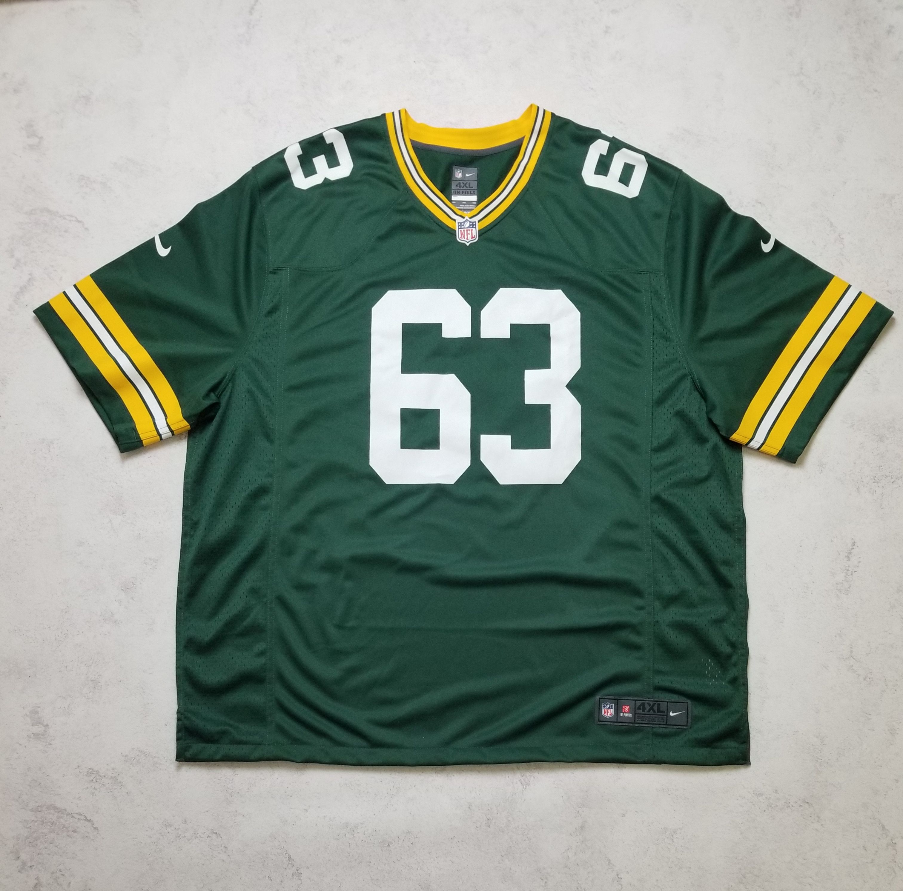 Nike Green Bay Packers #63 Linsley NFL Jersey Men's Size 4XL Size US XXL / EU 58 / 5 - 1 Thumbnail