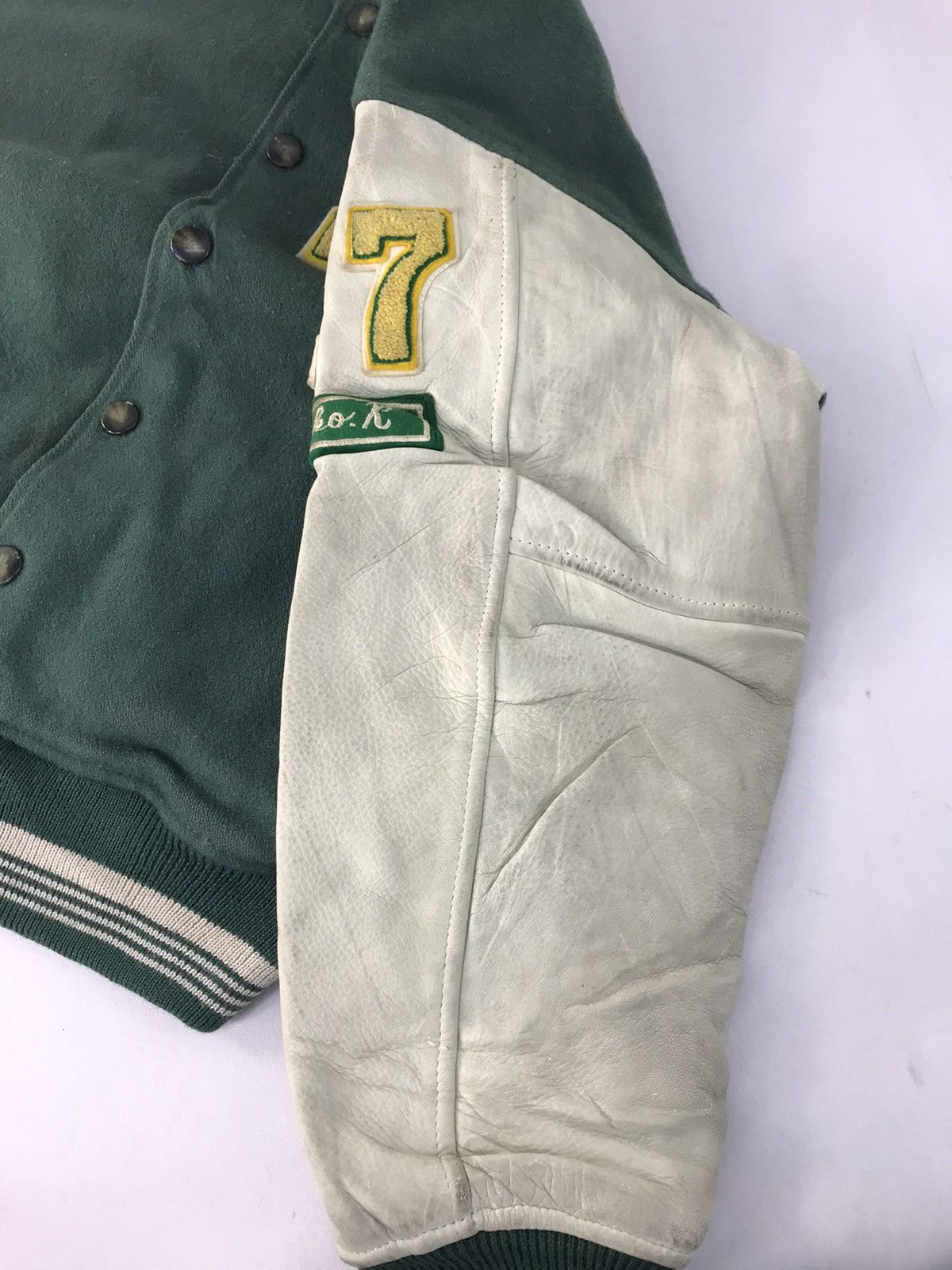 Leather 90s Happy Call Hot Reflex Varsity Jacket Leather Sleeve Size US M / EU 48-50 / 2 - 13 Thumbnail