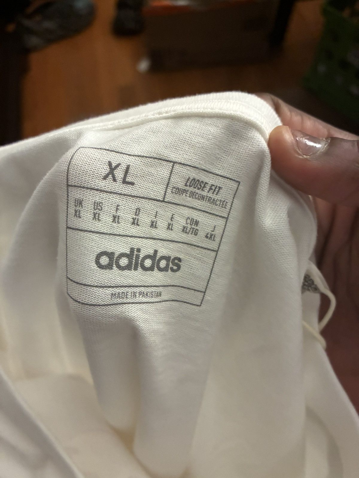 Adidas Adidas white cotton t-shirt with flame design, Size XL Size US XL / EU 56 / 4 - 3 Thumbnail