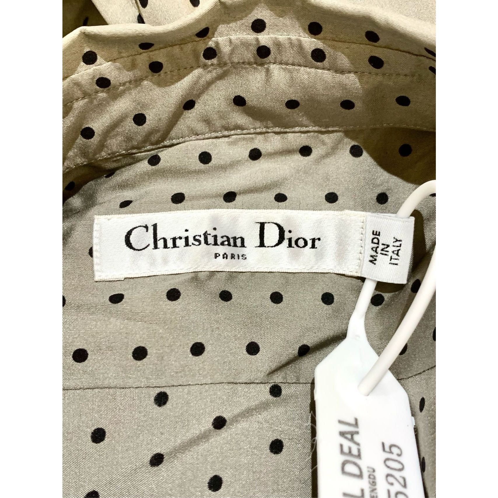 Christian Dior Monsieur Christian Dior Mens Silk Polka Dot Long Sleeve Shirt Gray Si Size US XS / EU 42 / 0 - 2 Thumbnail