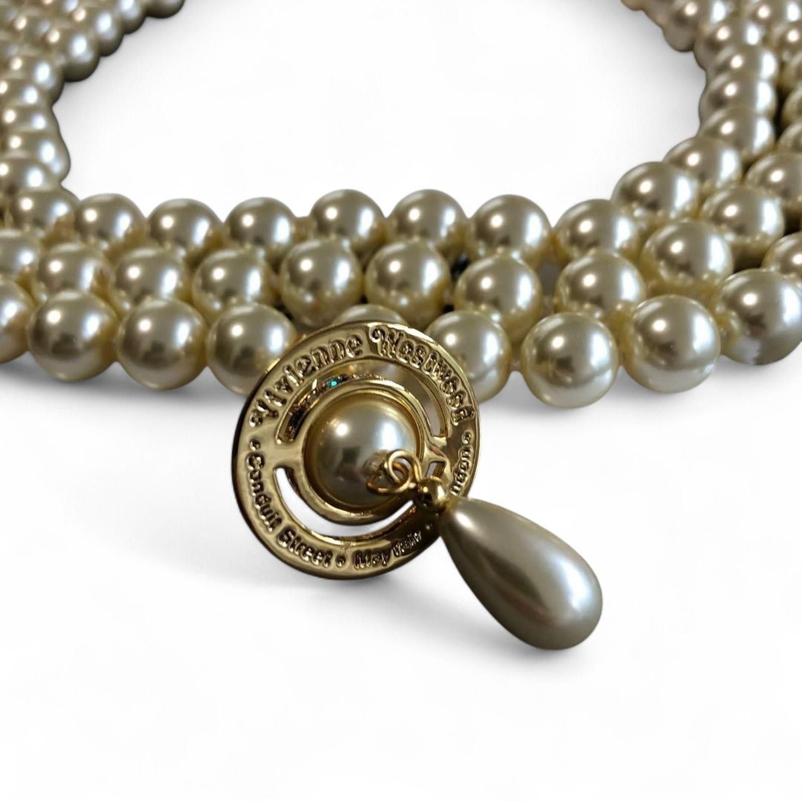 Vivienne Westwood Vivienne Westwood - Triple Strand Pearl Necklace Orb Size ONE SIZE - 4 Thumbnail