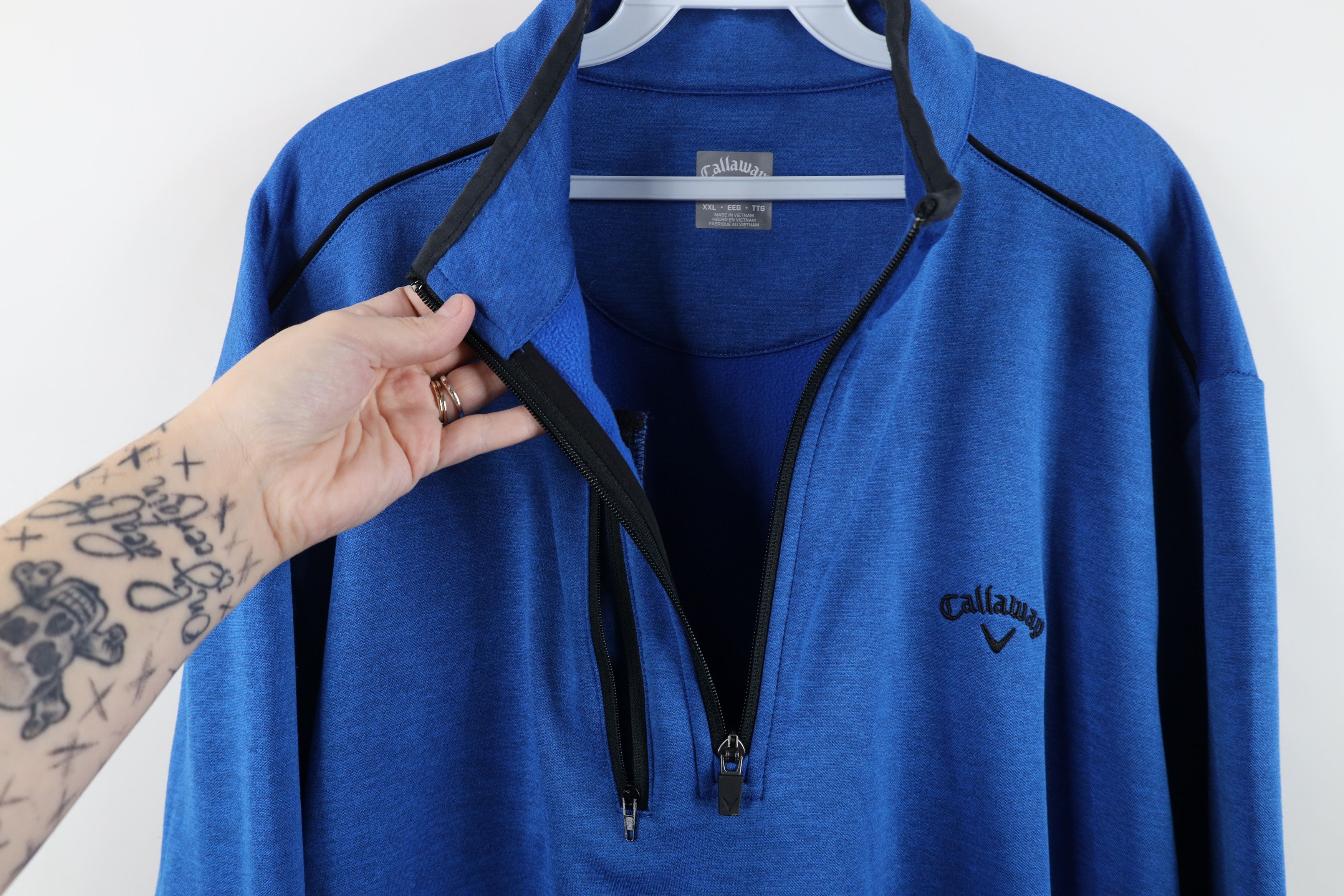 Callaway Callaway Golf Fleece Lined Half Zip Pullover Sweater Blue Size US XXL / EU 58 / 5 - 6 Thumbnail