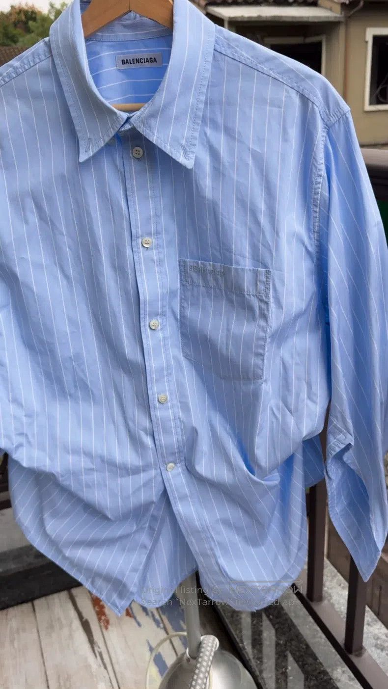 Balenciaga Balenciaga Striped Asymmetrical Shirt Size XS / US 0-2 / IT 36-38 - 1 Thumbnail
