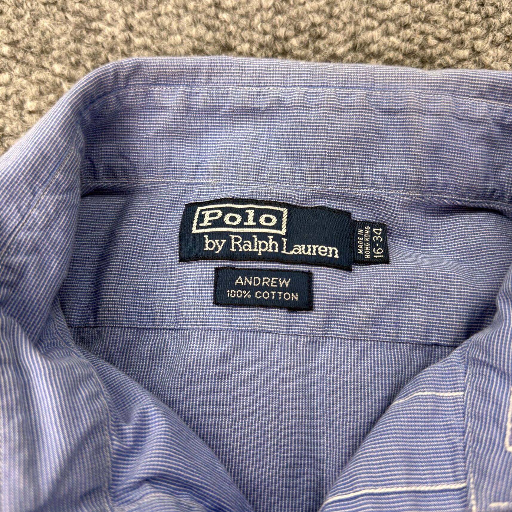 Polo Ralph Lauren VINTAGE Polo Ralph Lauren Shirt Men 16 Dress Shirt Blue Gingham 34/35 90s Mens Open Collar Size US L / EU 52-54 / 3 - 4 Thumbnail