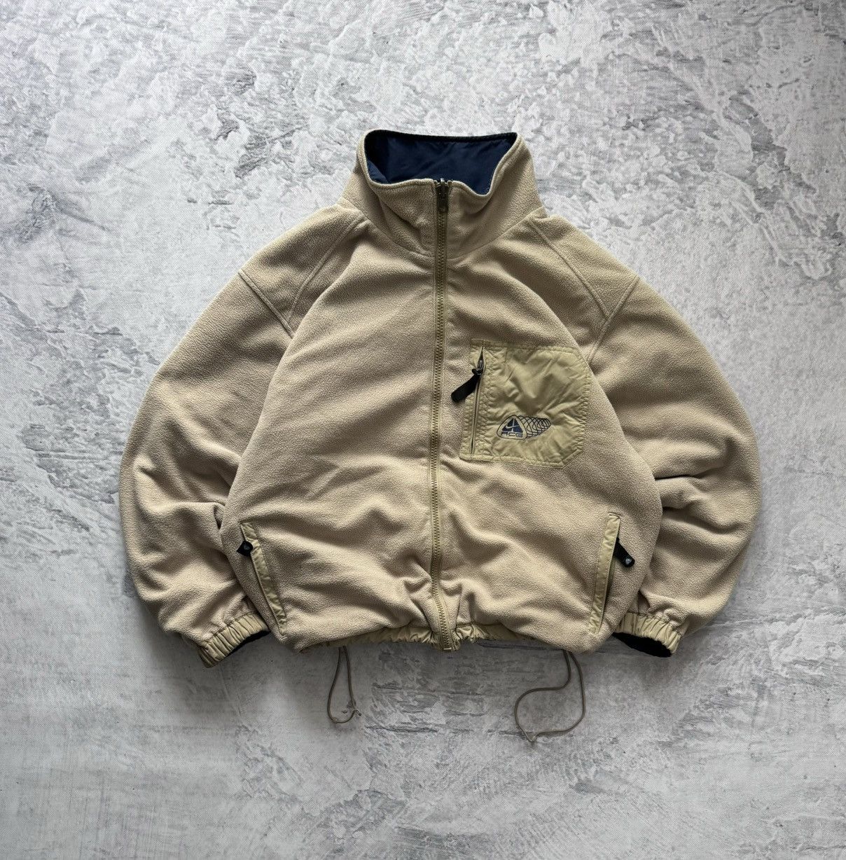 image of 90's Nike Acg Vintage Double Sided Teddy Fleece Jacket Y2K in Beige, Men's (Size Large)