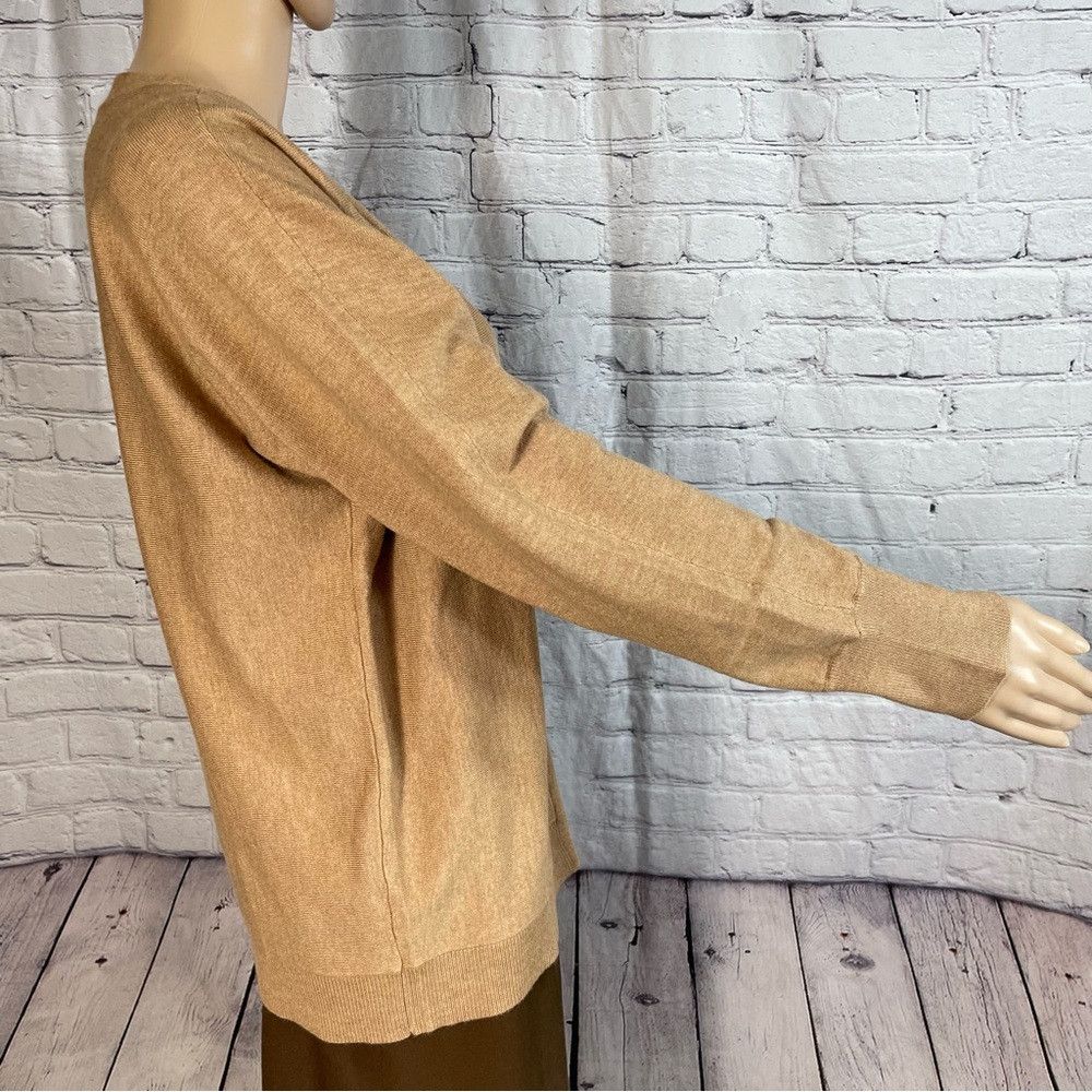 Chicos New Chico's Caviar Bead V-Neck Pullover Tan Sweater Size 1 Size M / US 6-8 / IT 42-44 - 3 Thumbnail