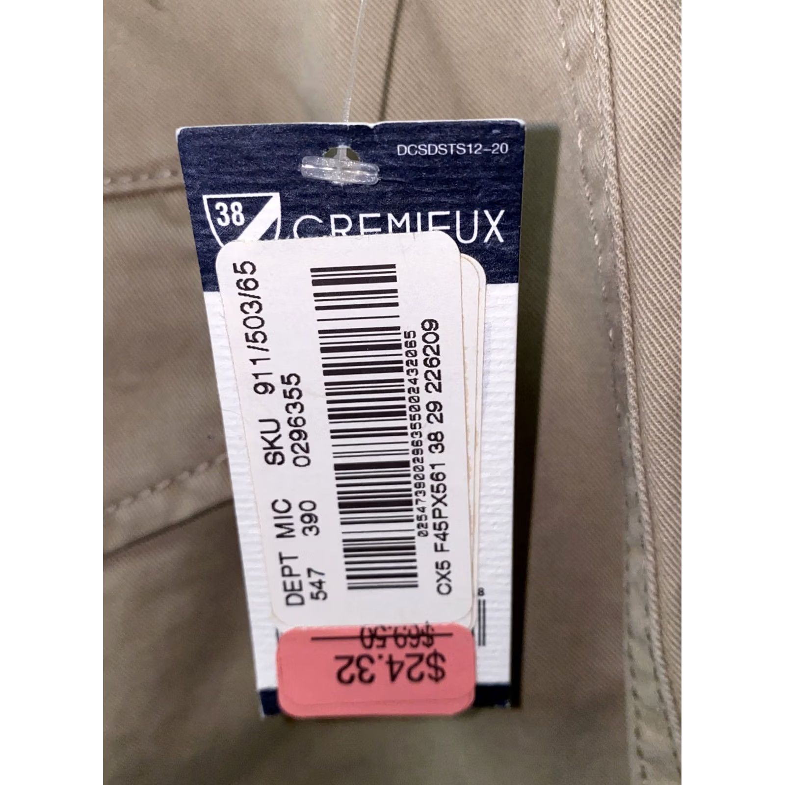 Cremieux Cremieux Mens Beige Straight Fit Casual Pants Size 38 X 29 NWT Size US 38 / EU 54 - 6 Thumbnail